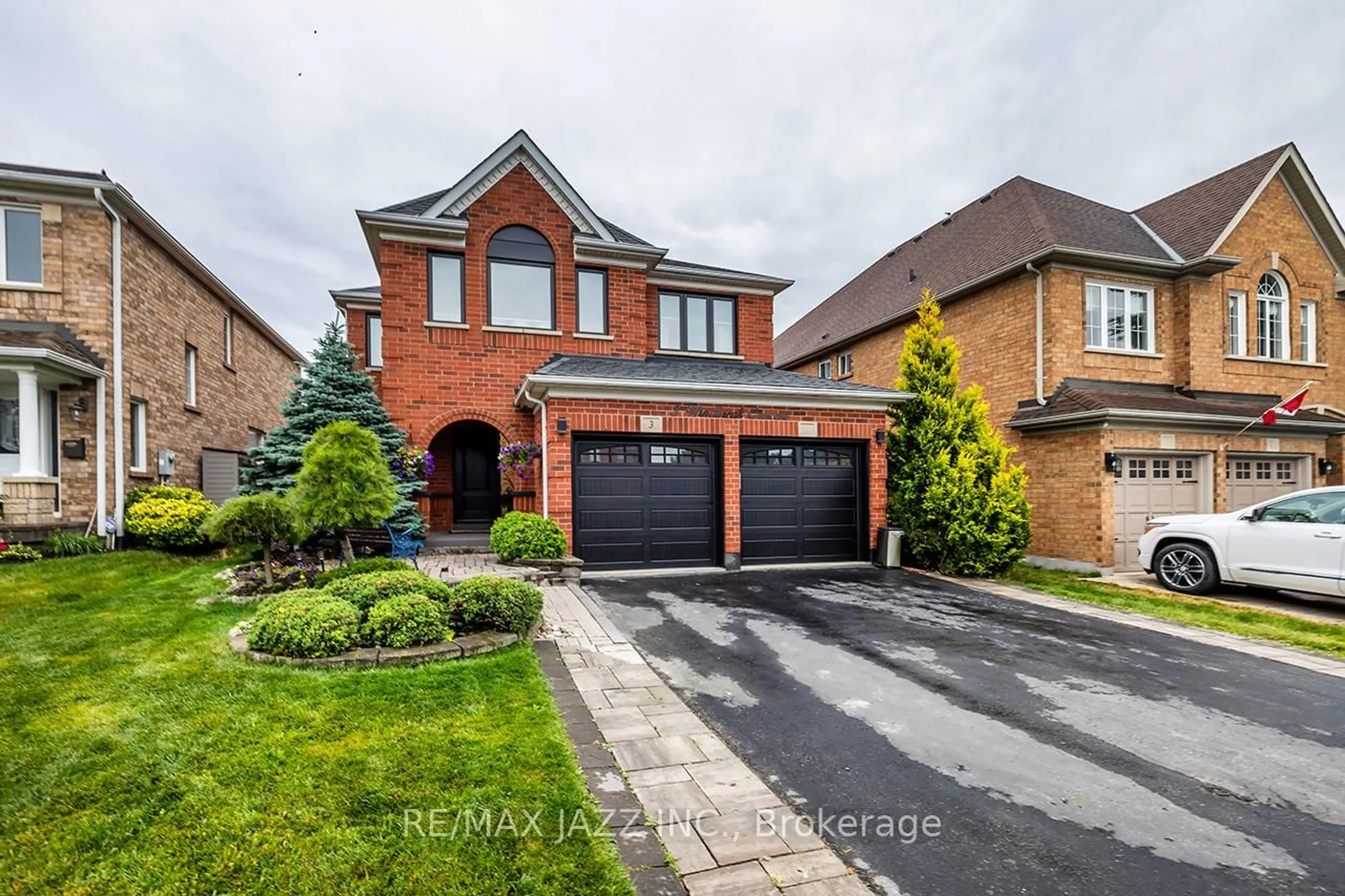 Home with brick exterior material, street for 3 Windbreak Cres, Whitby Ontario L1P 1P8