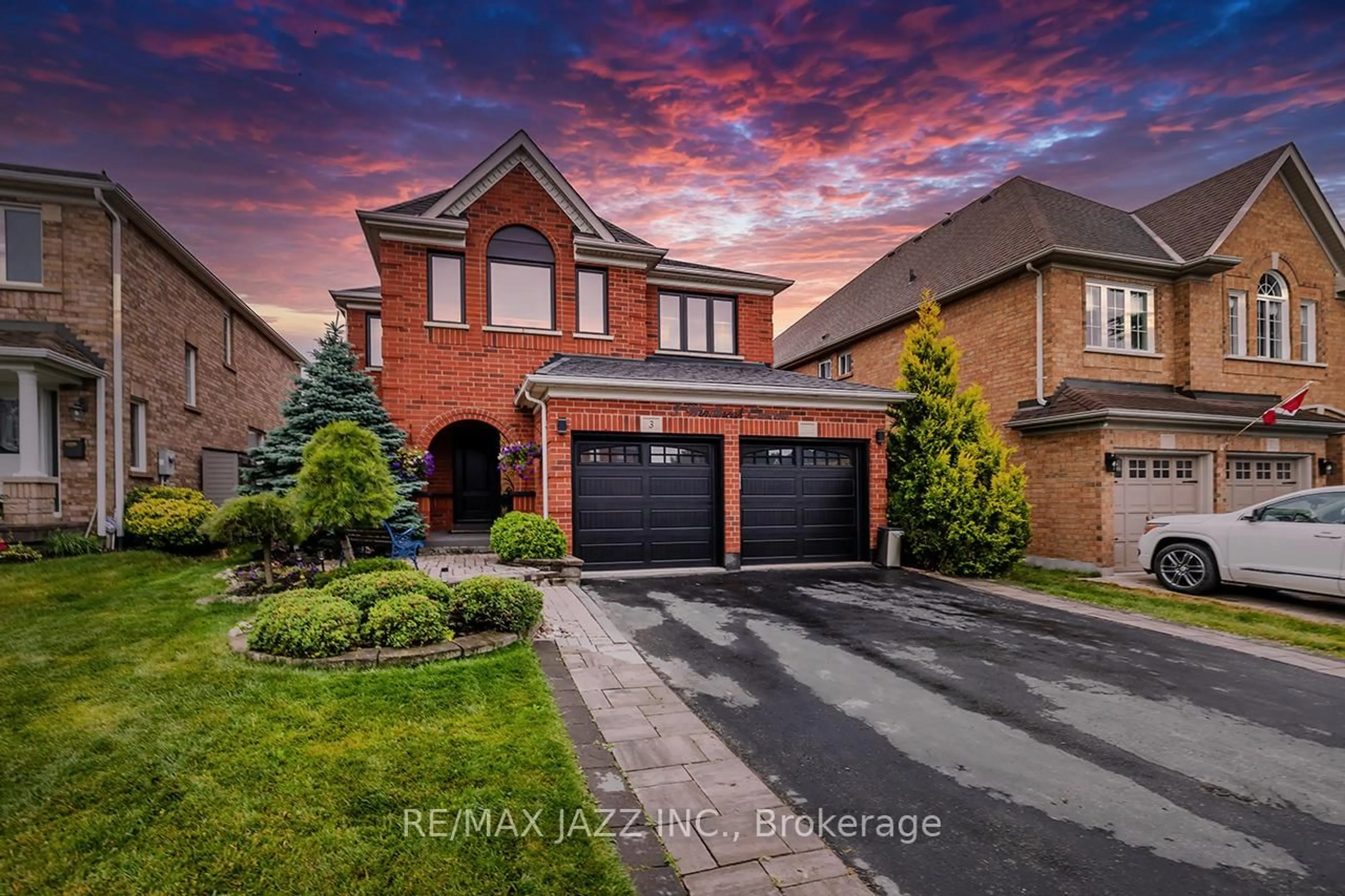 Home with brick exterior material, street for 3 Windbreak Cres, Whitby Ontario L1P 1P8