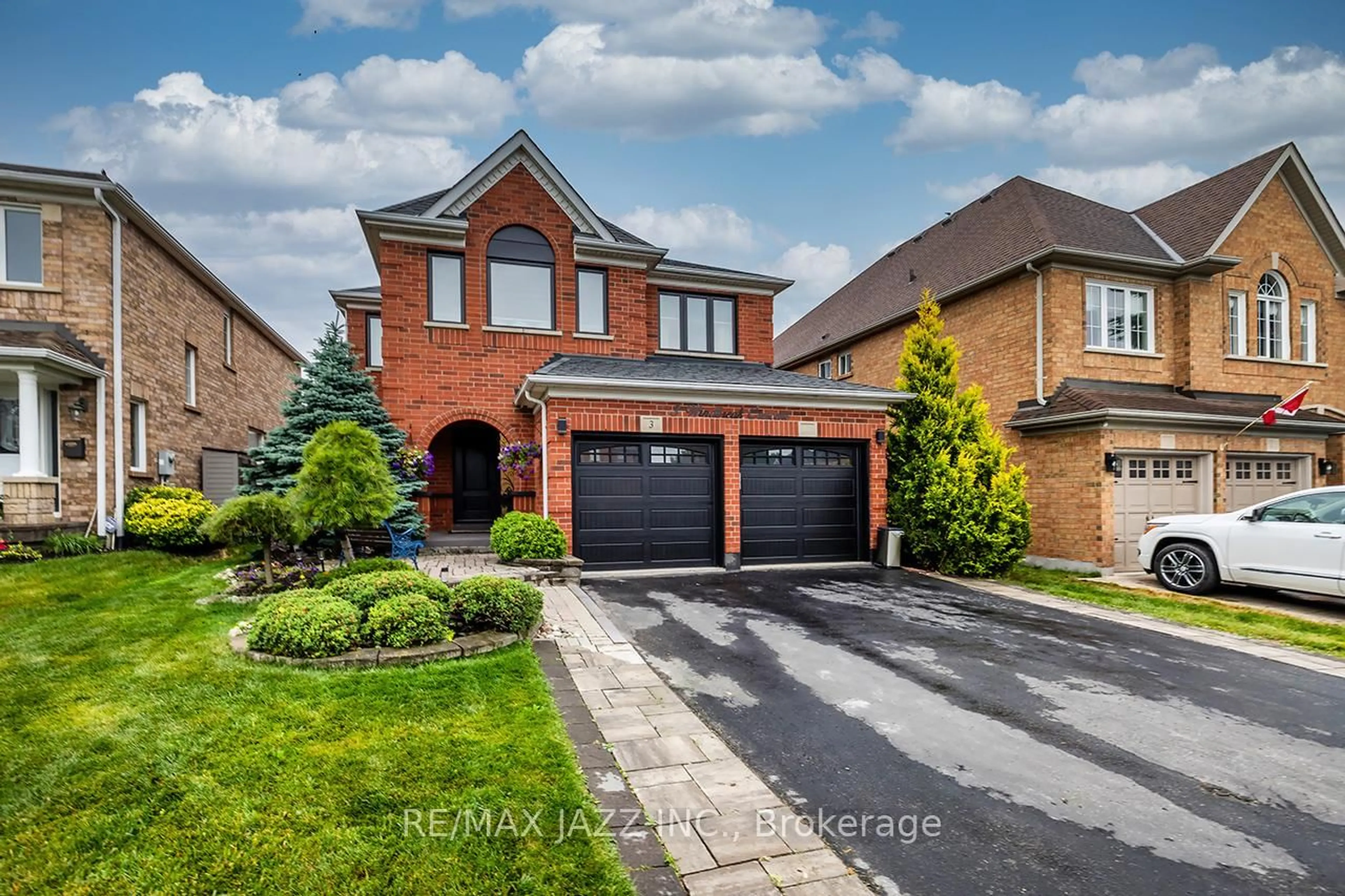 Home with brick exterior material, street for 3 Windbreak Cres, Whitby Ontario L1P 1P8