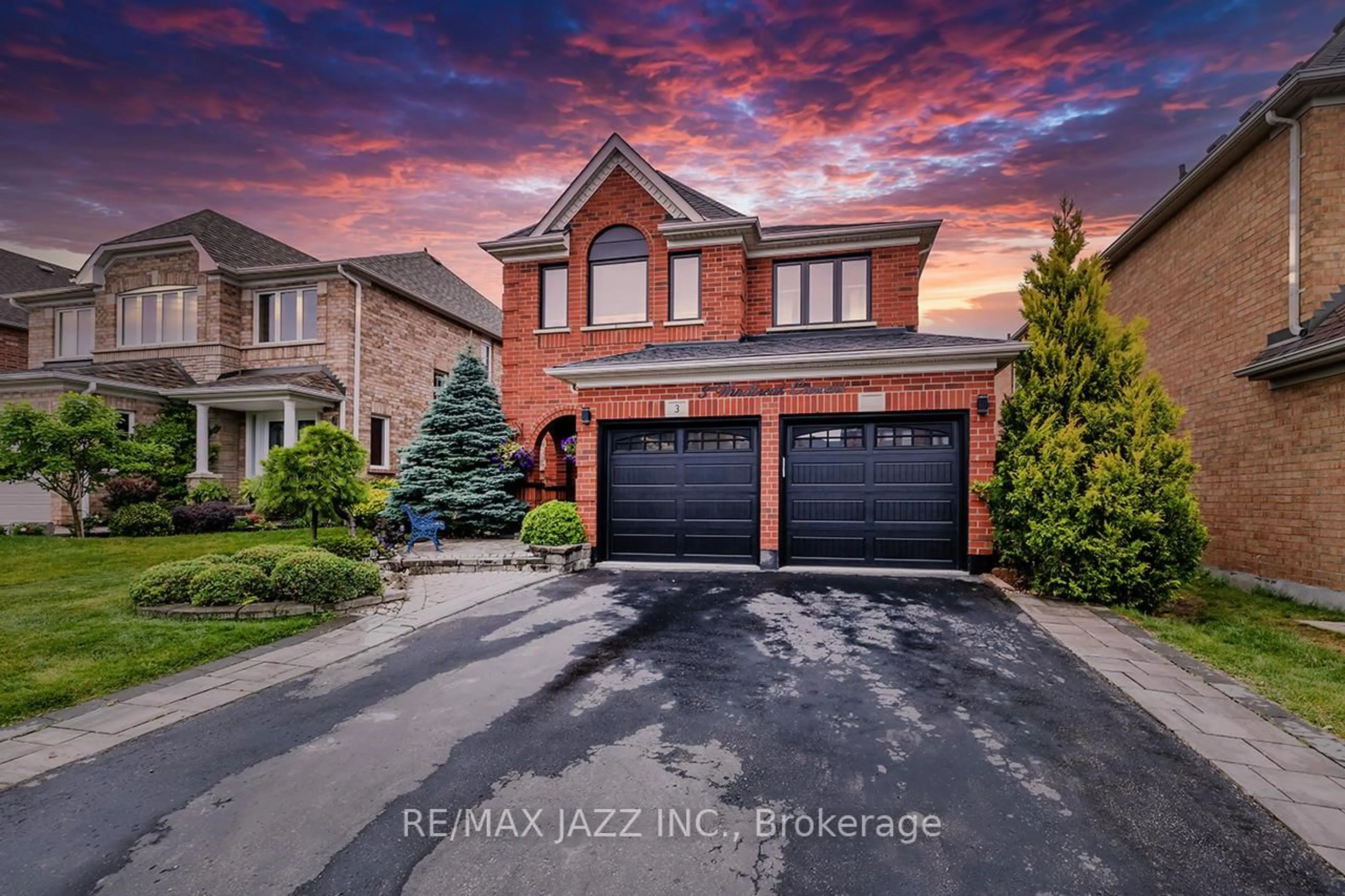 Home with brick exterior material, street for 3 Windbreak Cres, Whitby Ontario L1P 1P8