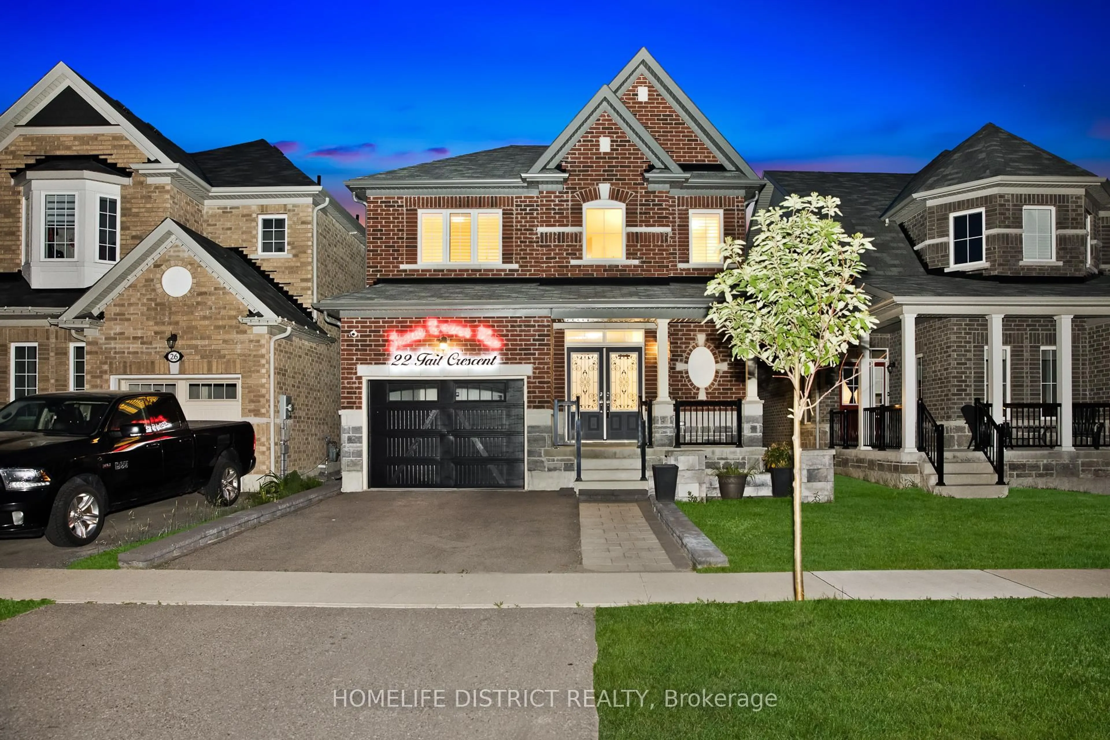 Home with brick exterior material, street for 22 Tait Cres, Clarington Ontario L1C 7G7