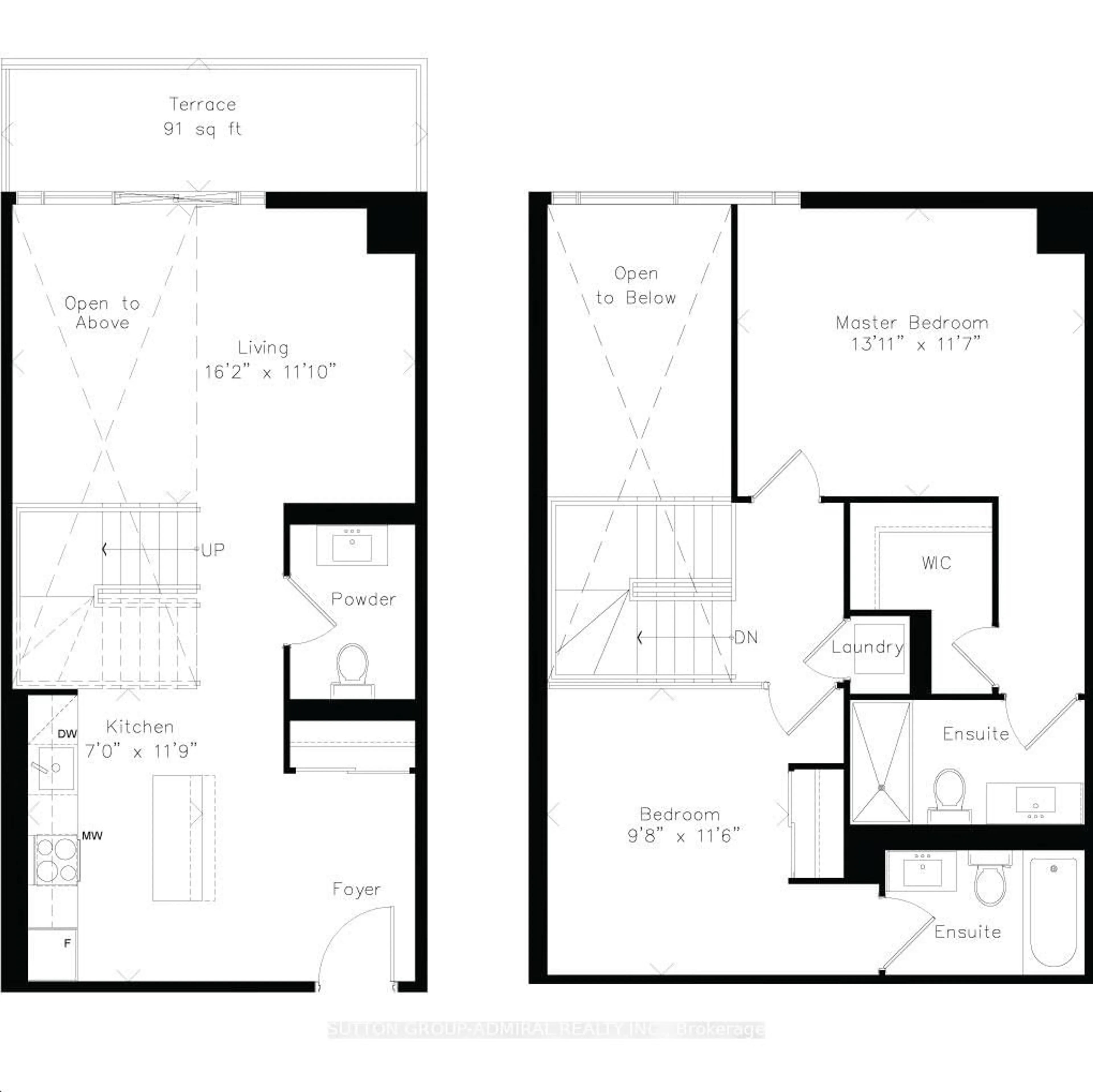 Floor plan for 1350 Kingston Rd #TH03, Toronto Ontario M1N 0B7