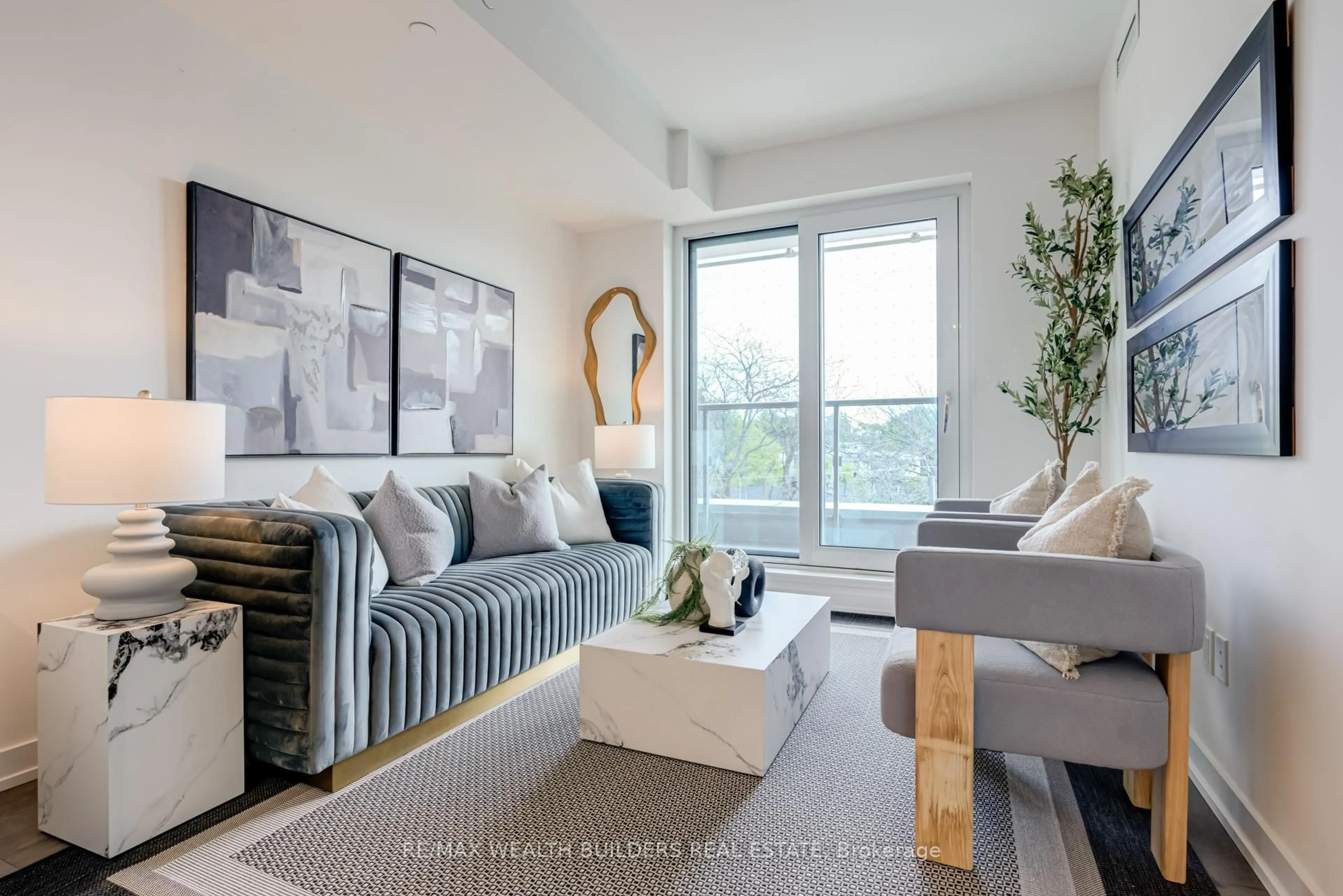 Living room with furniture, unknown for 150 Logan Ave #44, Toronto Ontario M4M 0E4