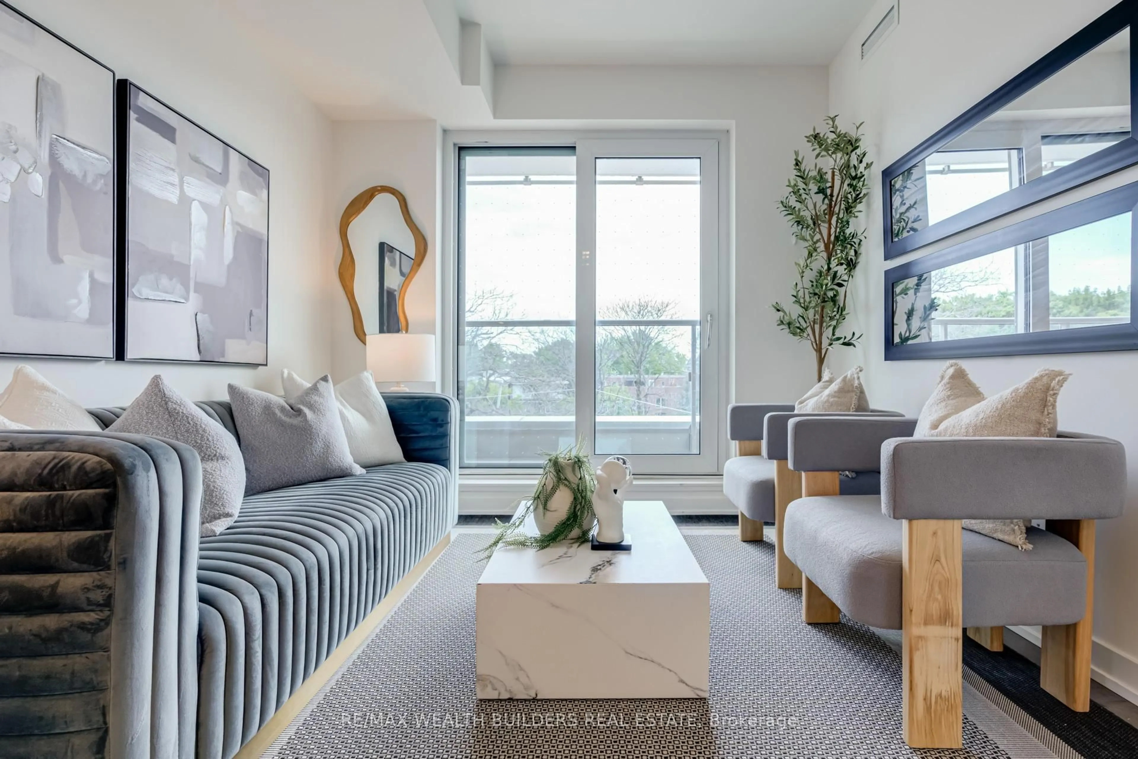 Living room with furniture, unknown for 150 Logan Ave #444, Toronto Ontario M4M 0E4