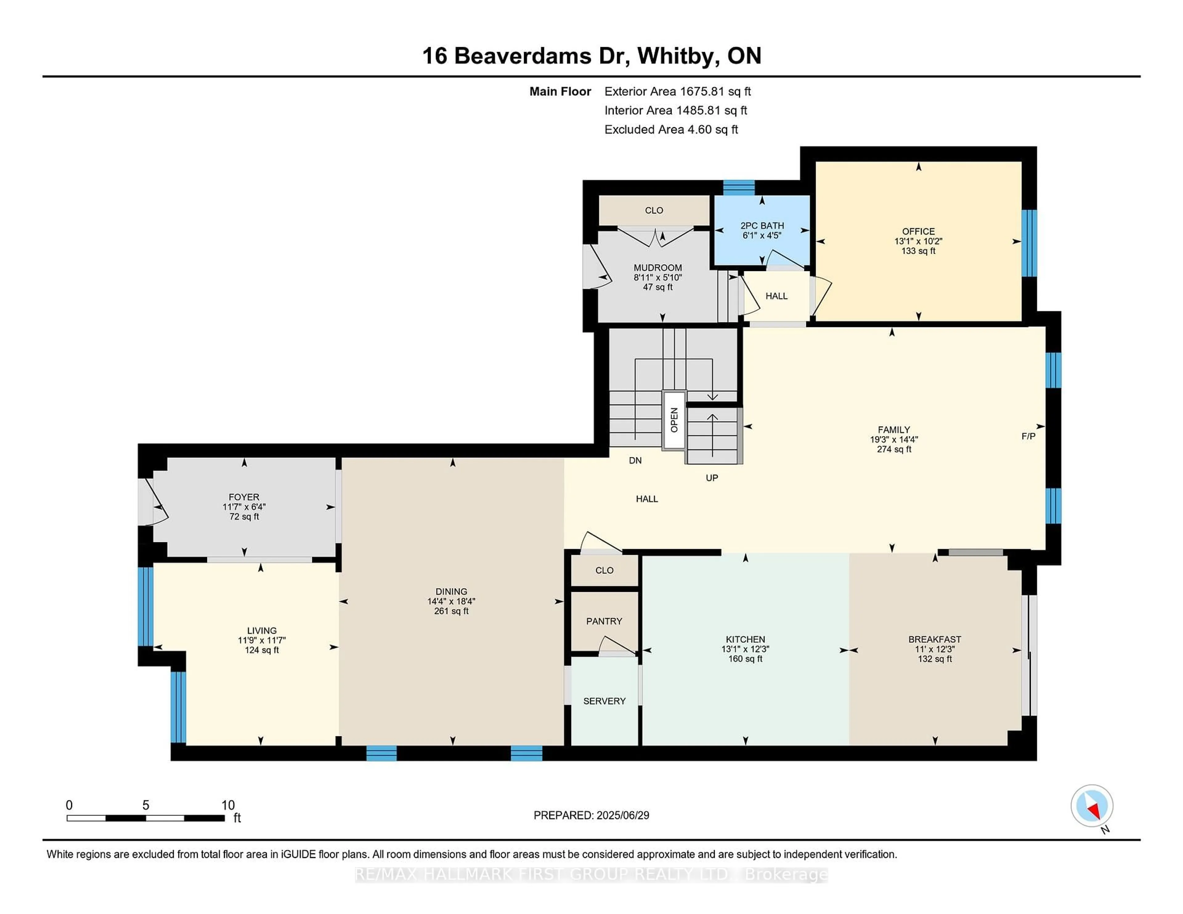 Floor plan for 16 Beaverdams Dr, Whitby Ontario L1P 0C4