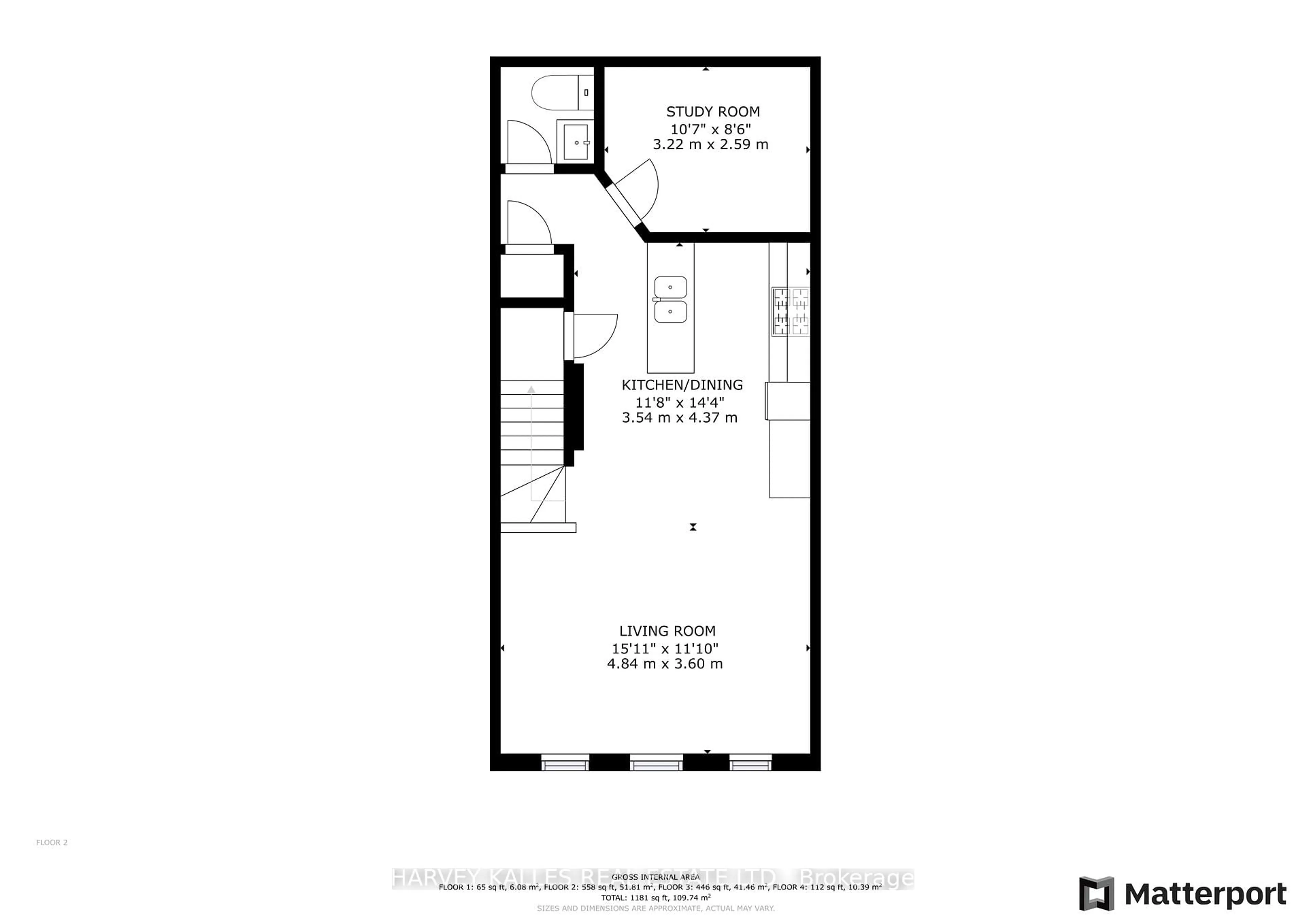 Floor plan for 140 Broadview Ave #45, Toronto Ontario M4M 0A8