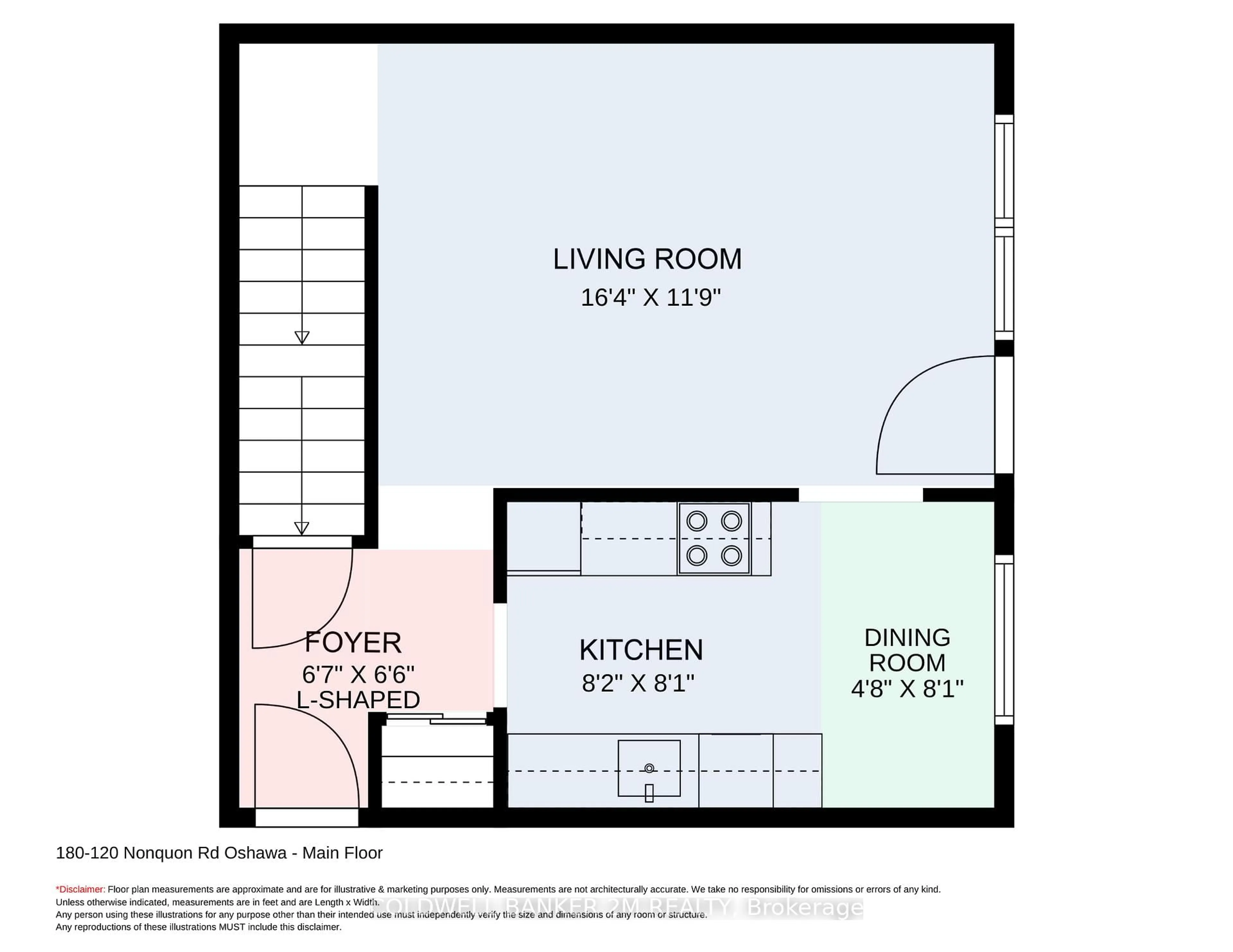 Floor plan for 120 Nonquon Rd #180, Oshawa Ontario L1G 7E6