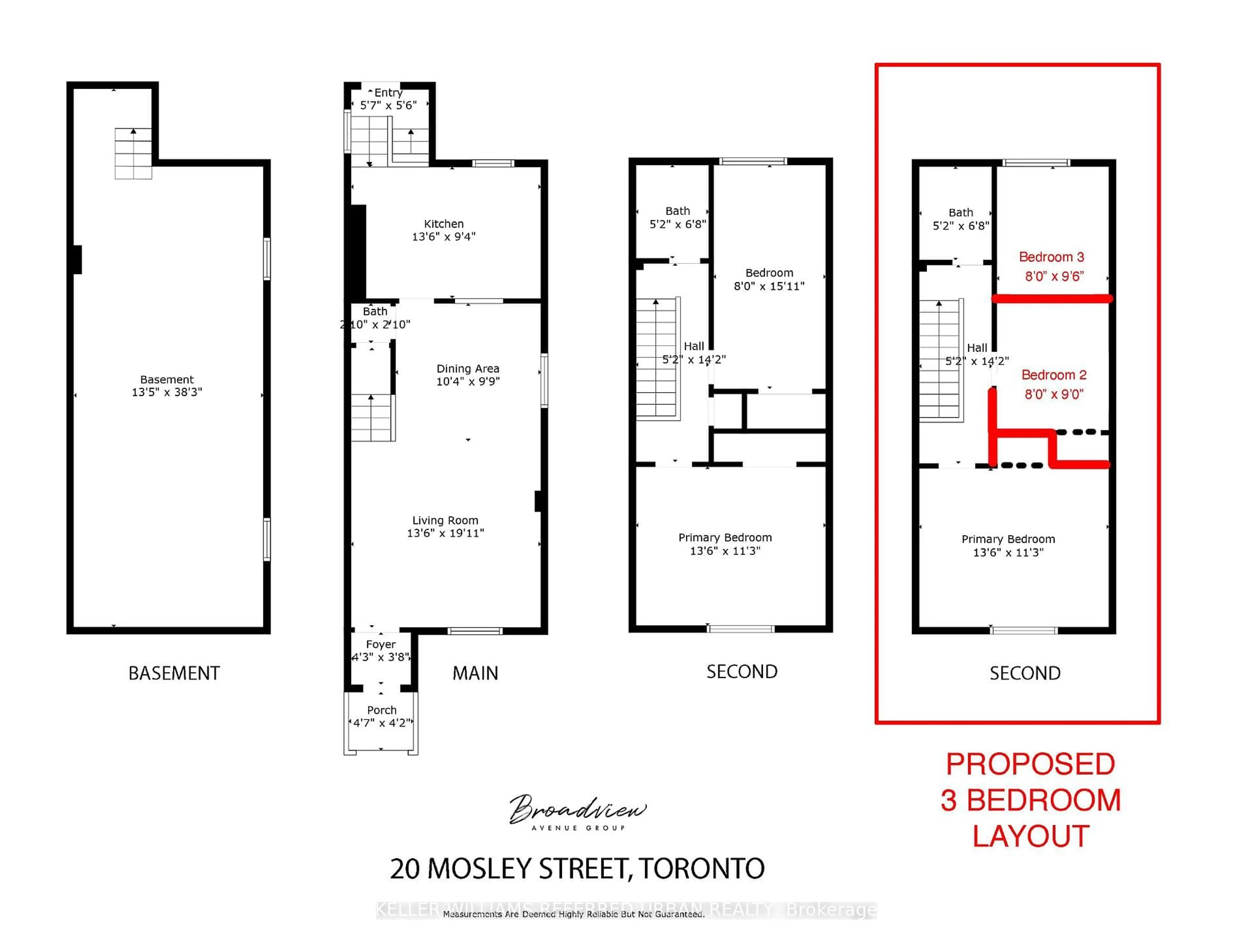 Floor plan for 20 Mosley St, Toronto Ontario M4M 1G2