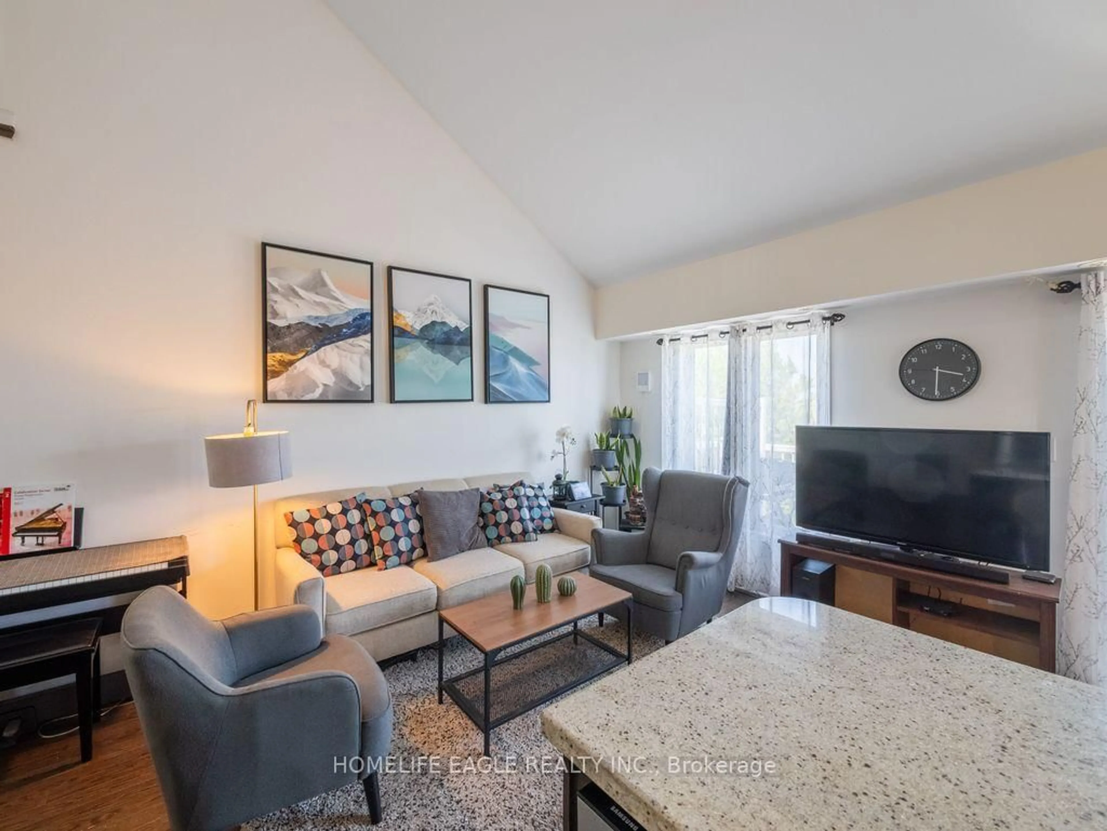 Living room with furniture, unknown for 653 Warden Ave #60, Toronto Ontario M1L 0E7