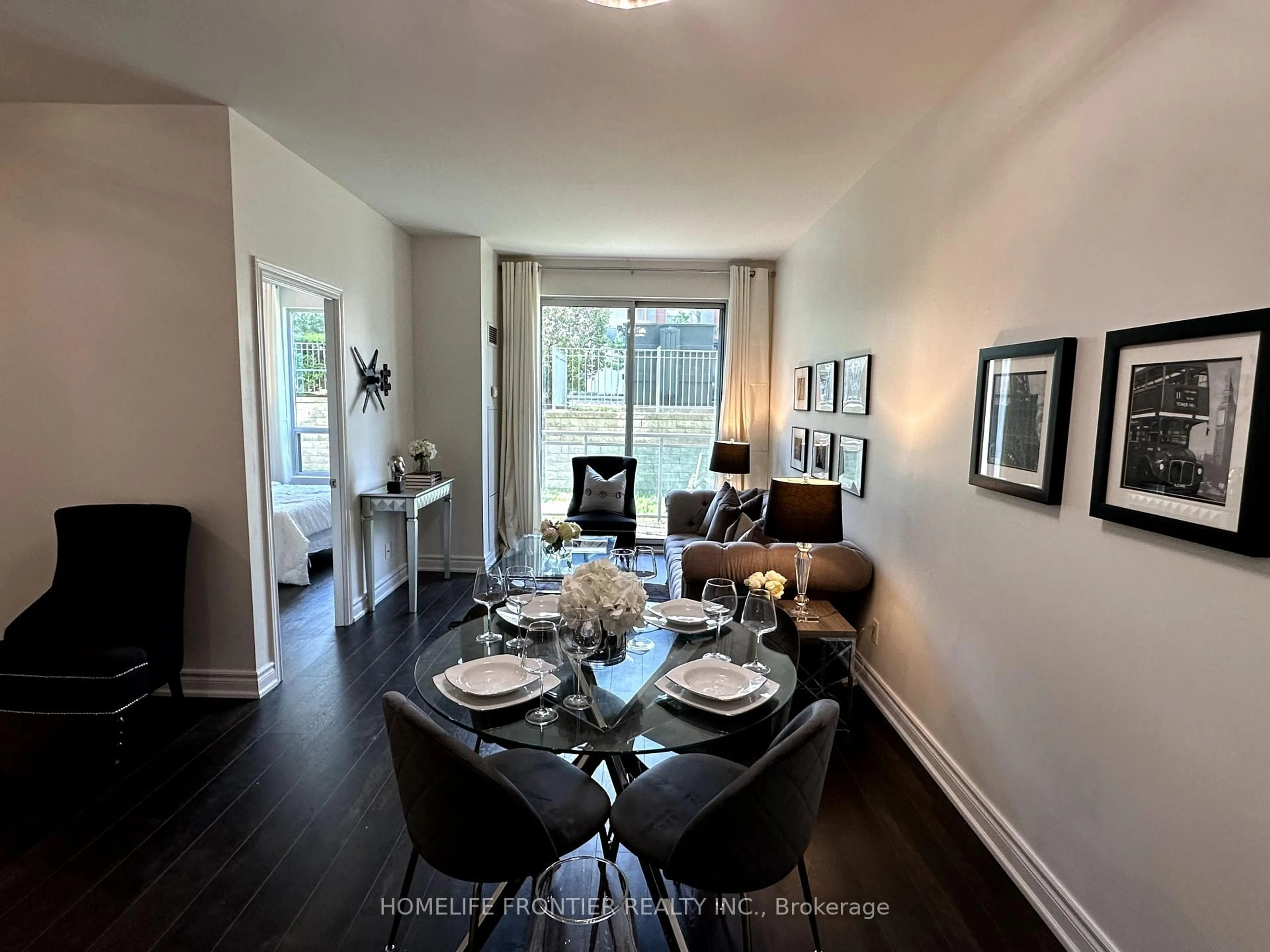 Dining room, wood/laminate floor for 6 Rosebank Dr #B, Toronto Ontario M1B 0A1