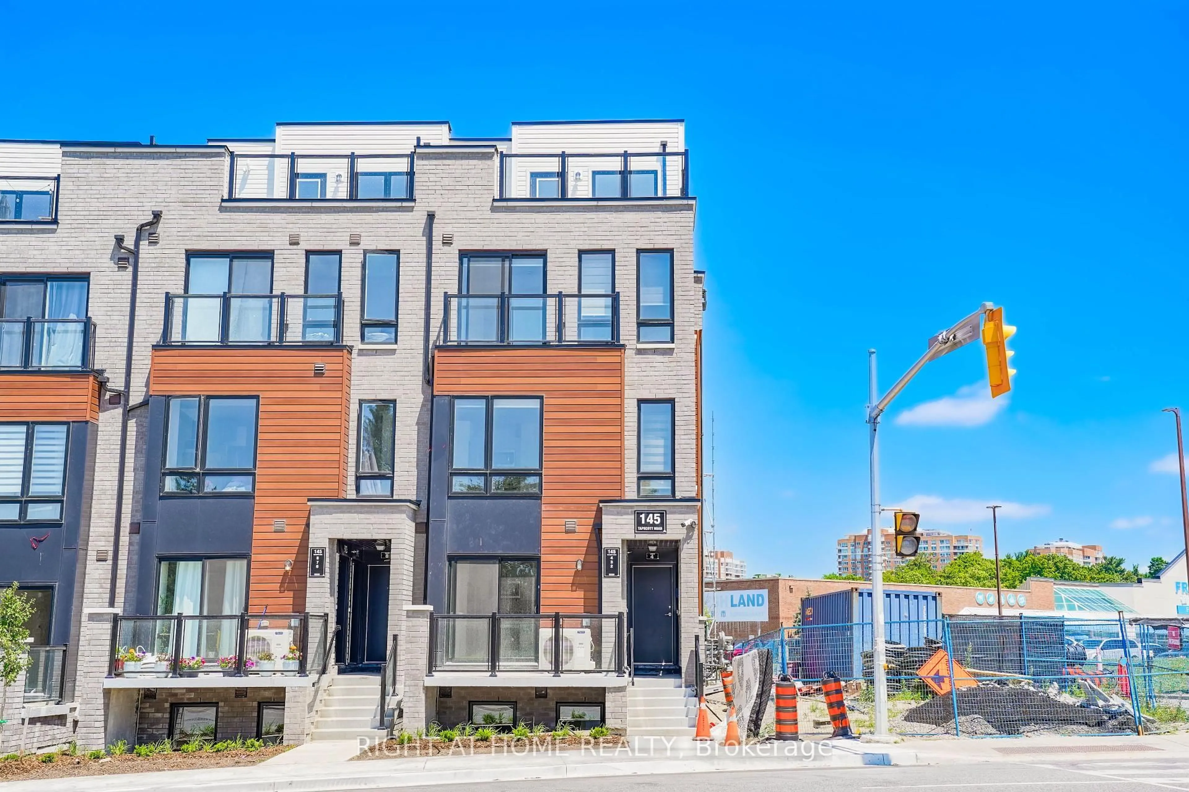 Home with brick exterior material, street for 145 Tapscott Rd #4, Toronto Ontario M1B 0E8