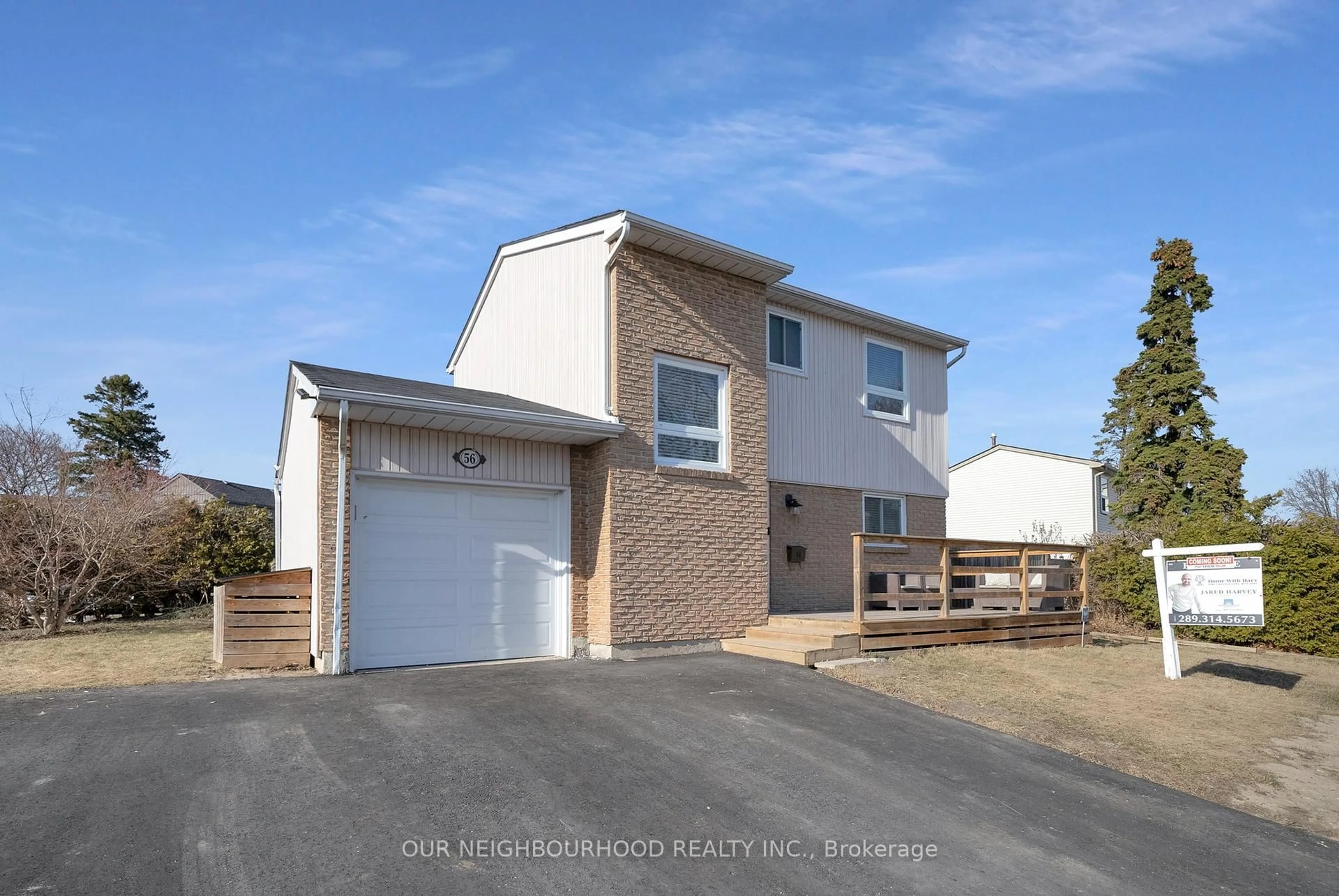 A pic from outside/outdoor area/front of a property/back of a property/a pic from drone, street for 56 Lucas Lane, Ajax Ontario L1S 3P8