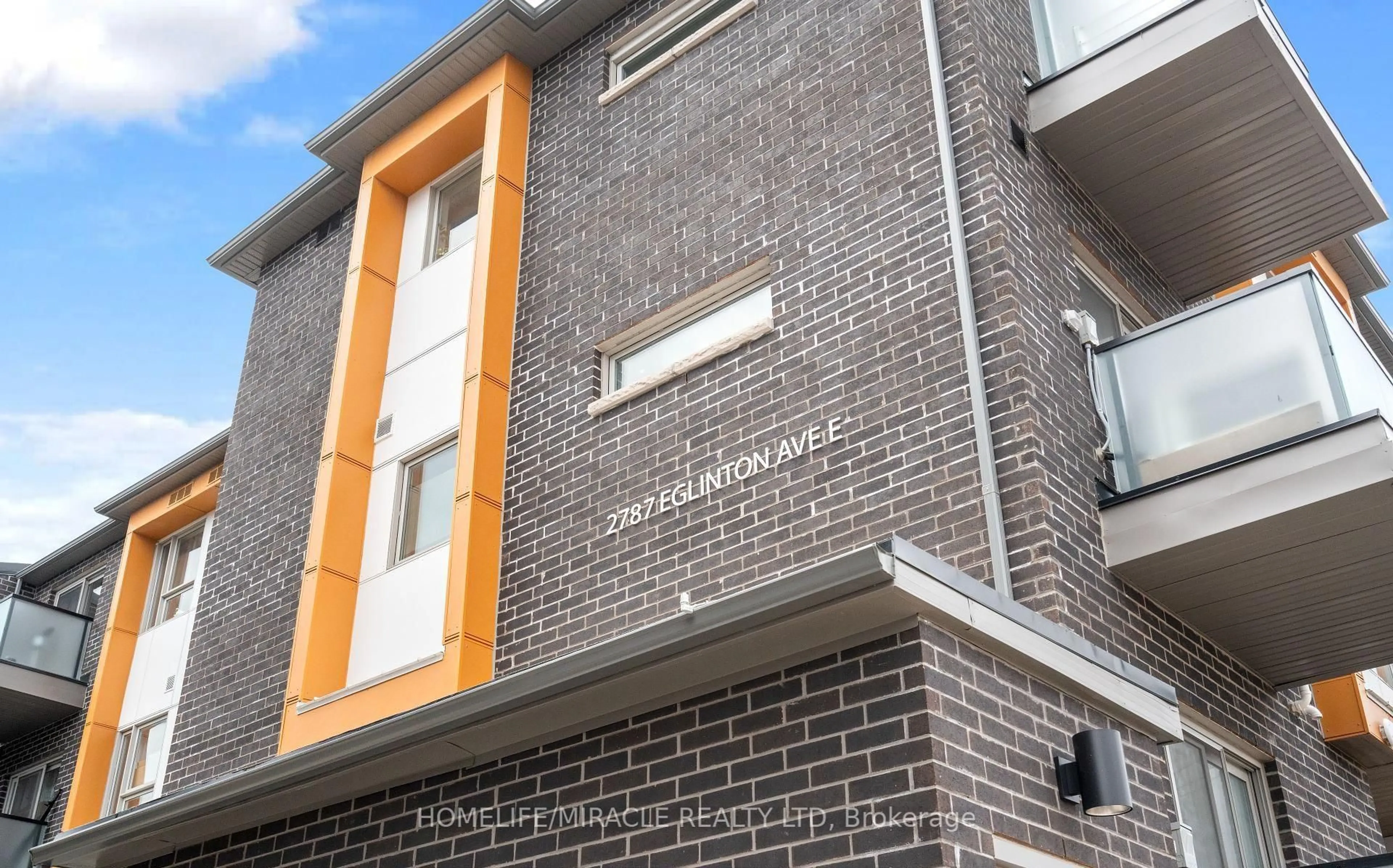 Home with brick exterior material, building for 2787 Eglinton Ave #312, Toronto Ontario M1J 0B2