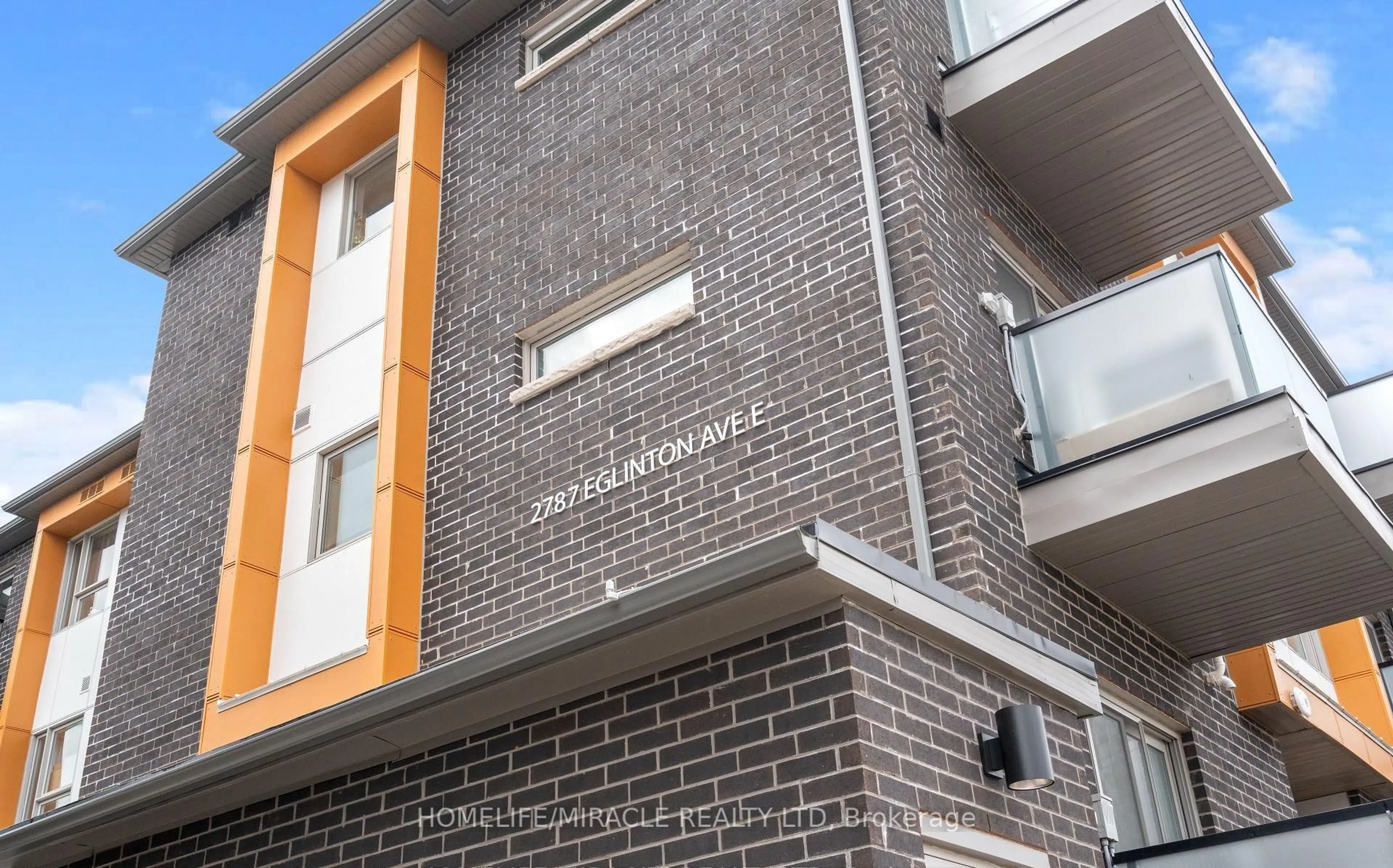 Home with brick exterior material, building for 2787 Eglinton Ave #312, Toronto Ontario M1J 0B2