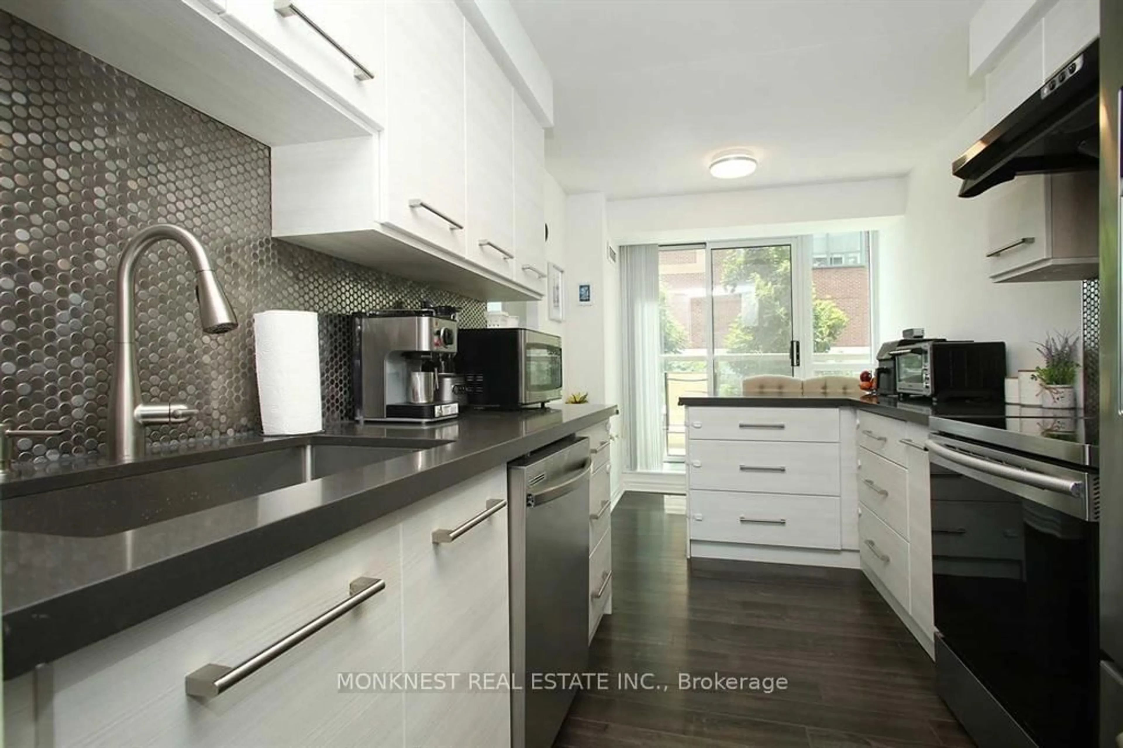 Contemporary kitchen, ceramic/tile floor for 68 Grangeway Ave #210, Toronto Ontario M1H 0A1