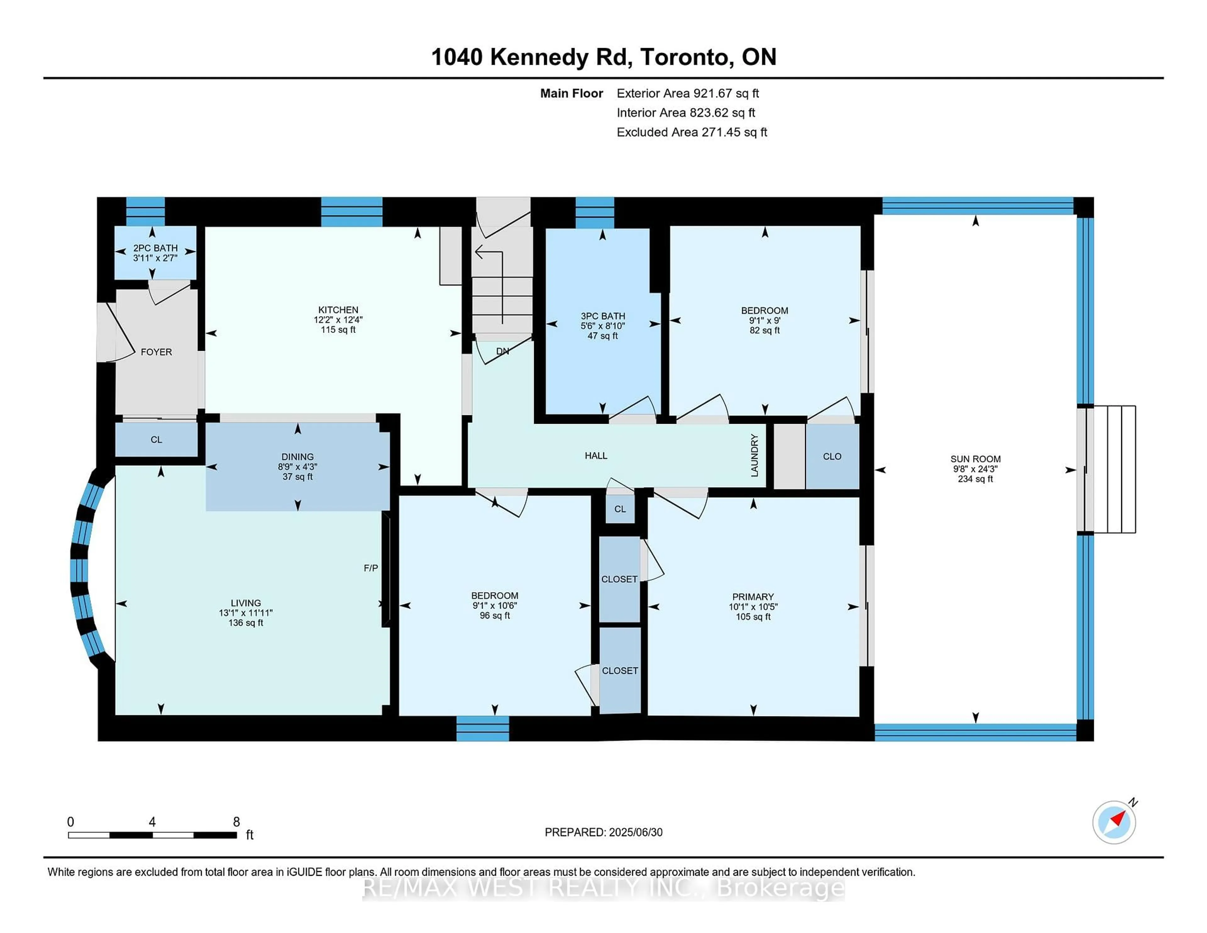 Floor plan for 1040 Kennedy Rd, Toronto Ontario M1P 2K6