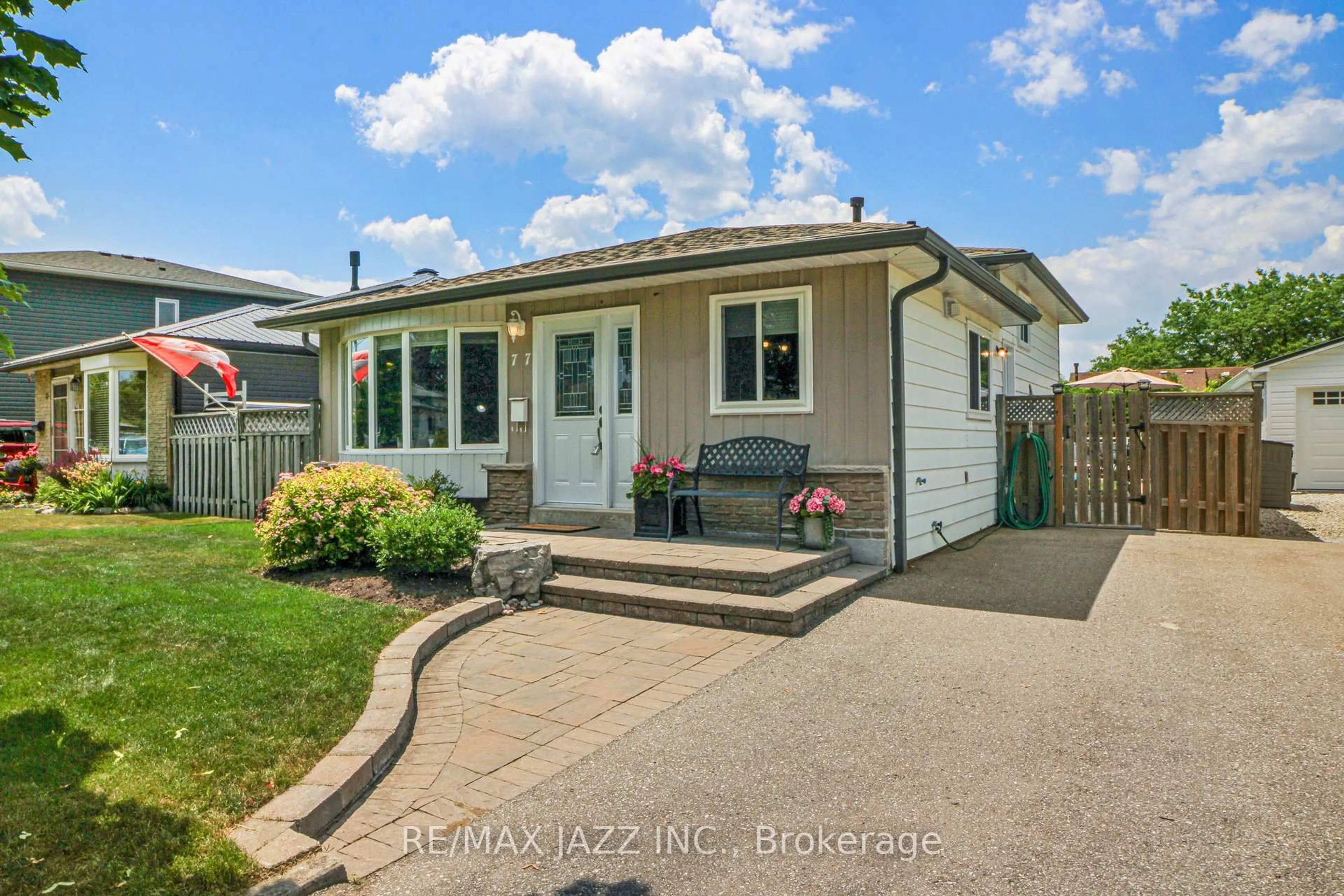 Home with vinyl exterior material, street for 77 Swanston Cres, Ajax Ontario L1S 3J5