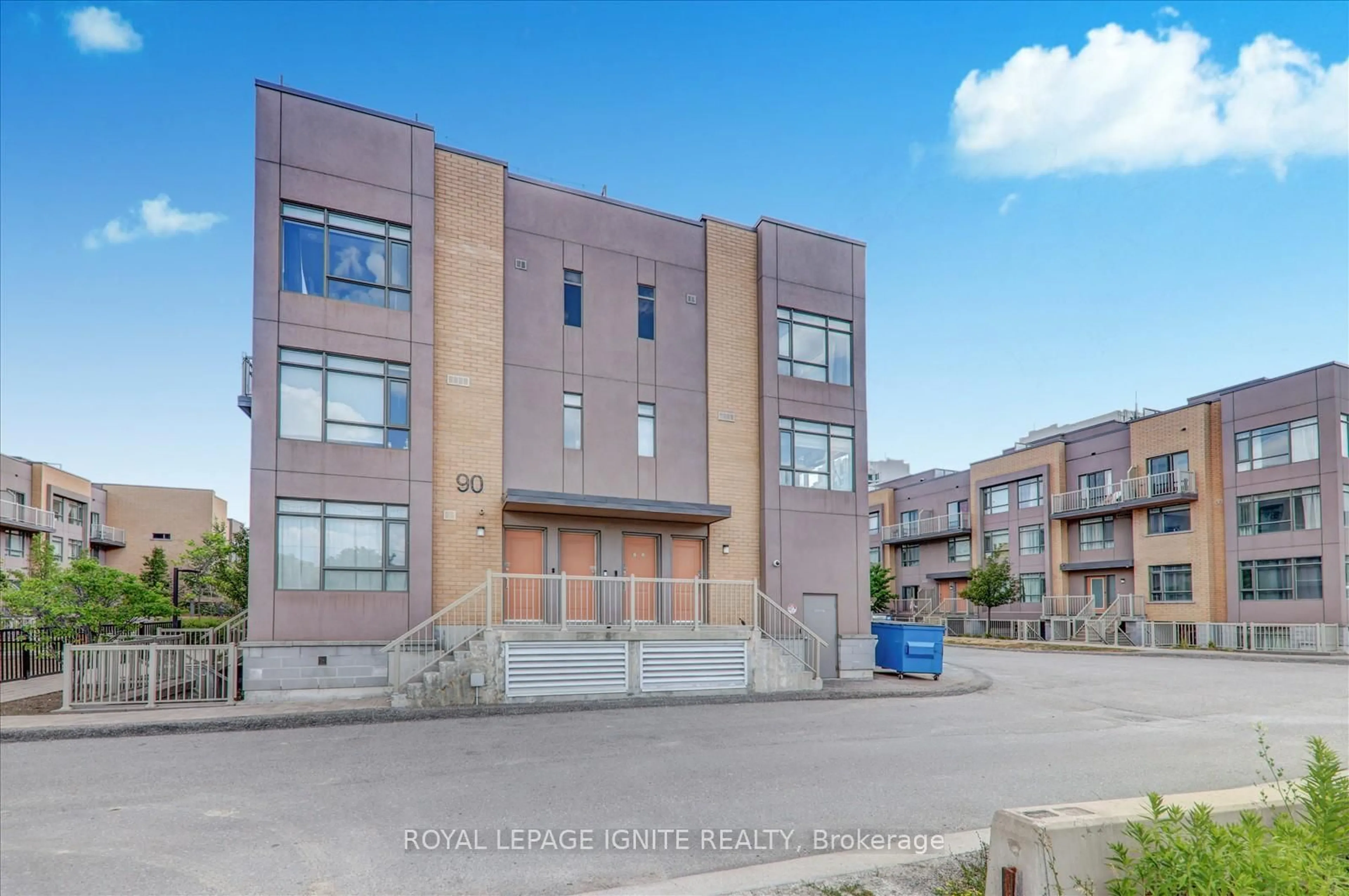A pic from outside/outdoor area/front of a property/back of a property/a pic from drone, building for 90 Orchid Place Dr #310, Toronto Ontario M1B 0C4