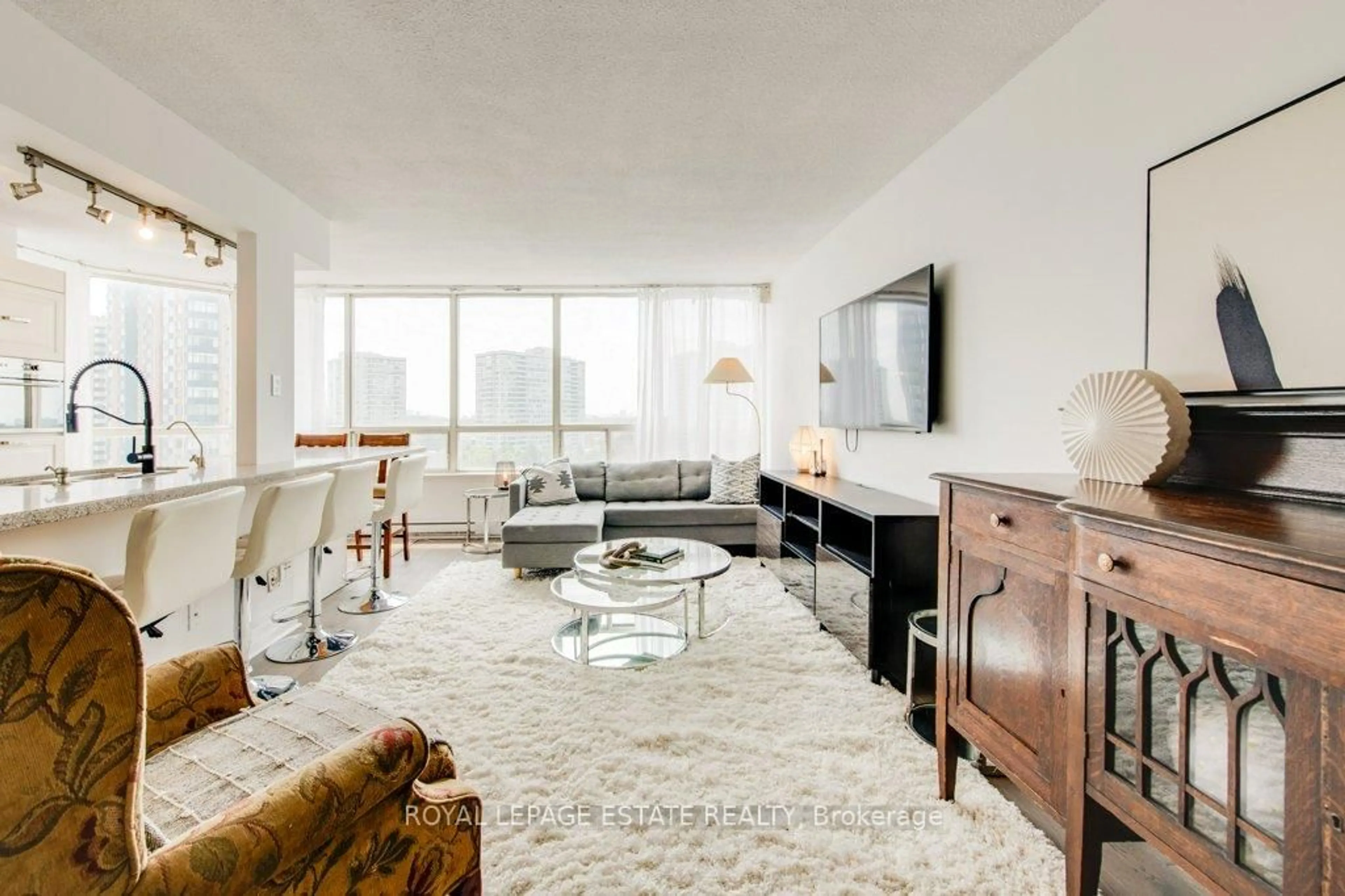 Living room with furniture, unknown for 160 Alton Towers Circ #1012, Toronto Ontario M1V 4X8