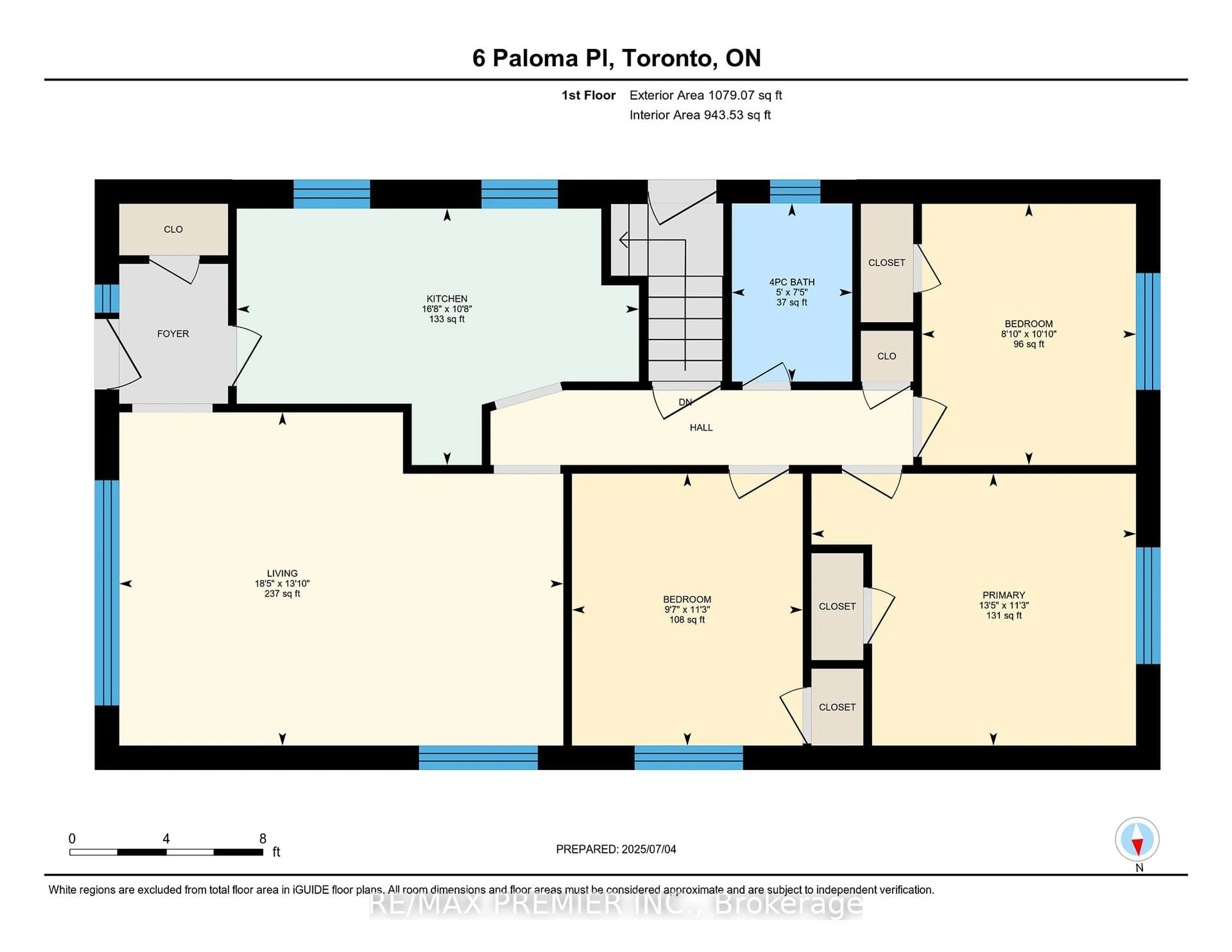 Floor plan for 6 Paloma Pl, Toronto Ontario M1J 1P7