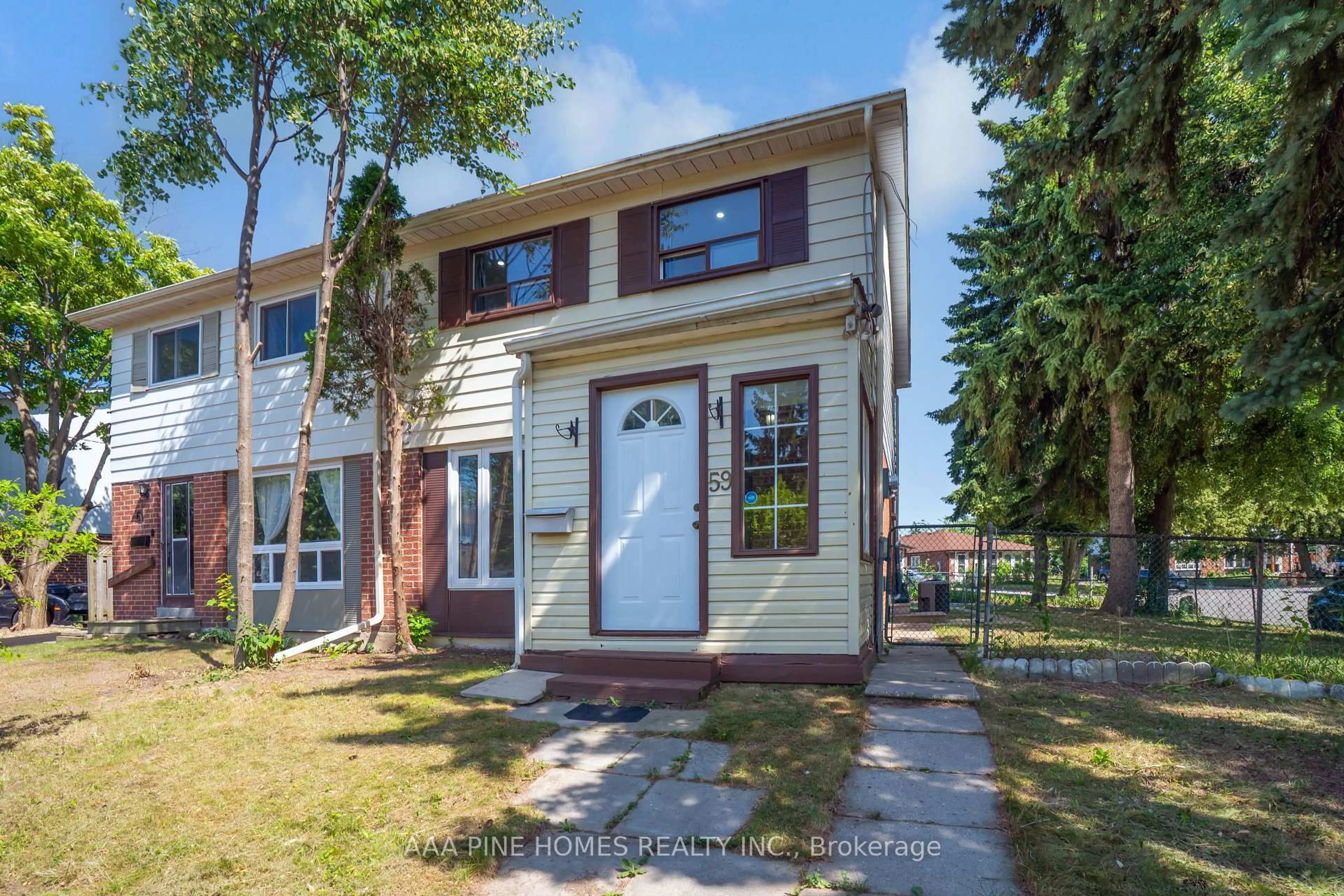 Home with vinyl exterior material, street for 59 Burkwood Cres, Toronto Ontario M1B 1N9