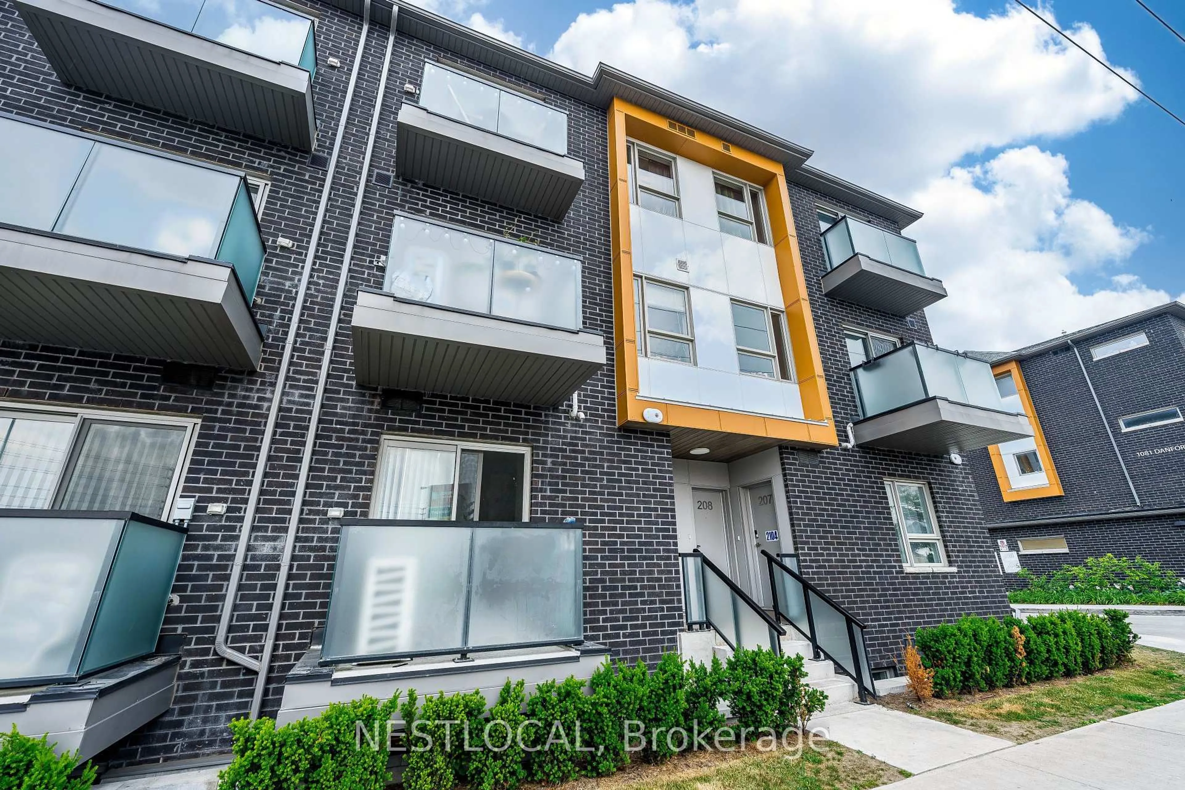 Home with brick exterior material, street for 1085 Danforth Rd #206, Toronto Ontario M1J 0B2
