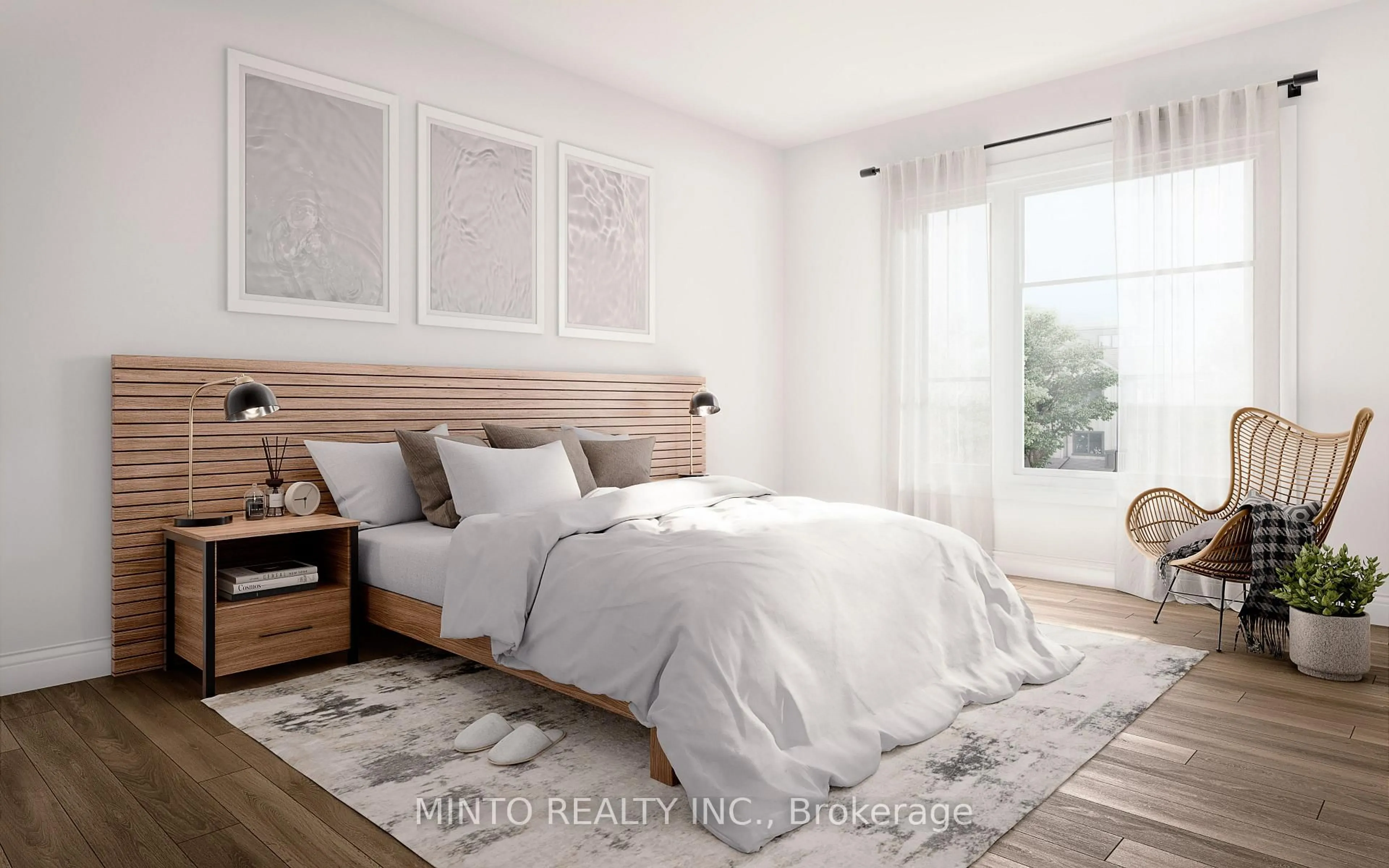 Bedroom with bed, wood/laminate floor for 1192 Greentree Path #LOT 12-12, Oshawa Ontario L1L 0X1