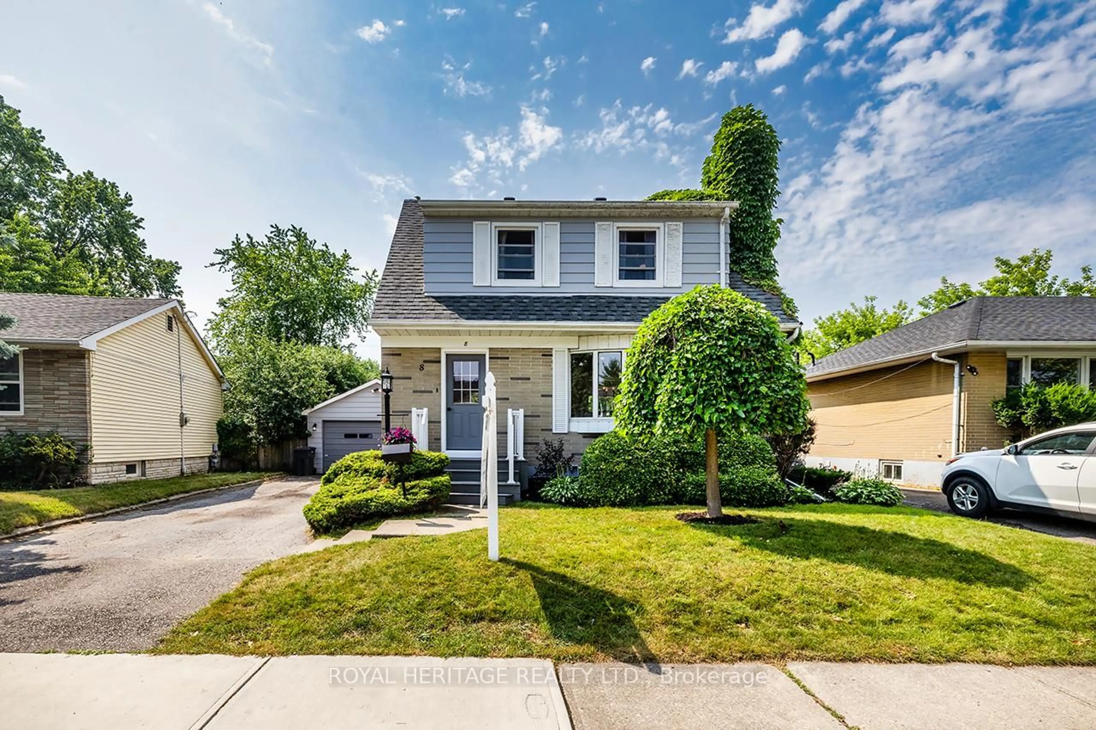 Home with vinyl exterior material, street for 8 Forest Rd, Ajax Ontario L1S 2N3