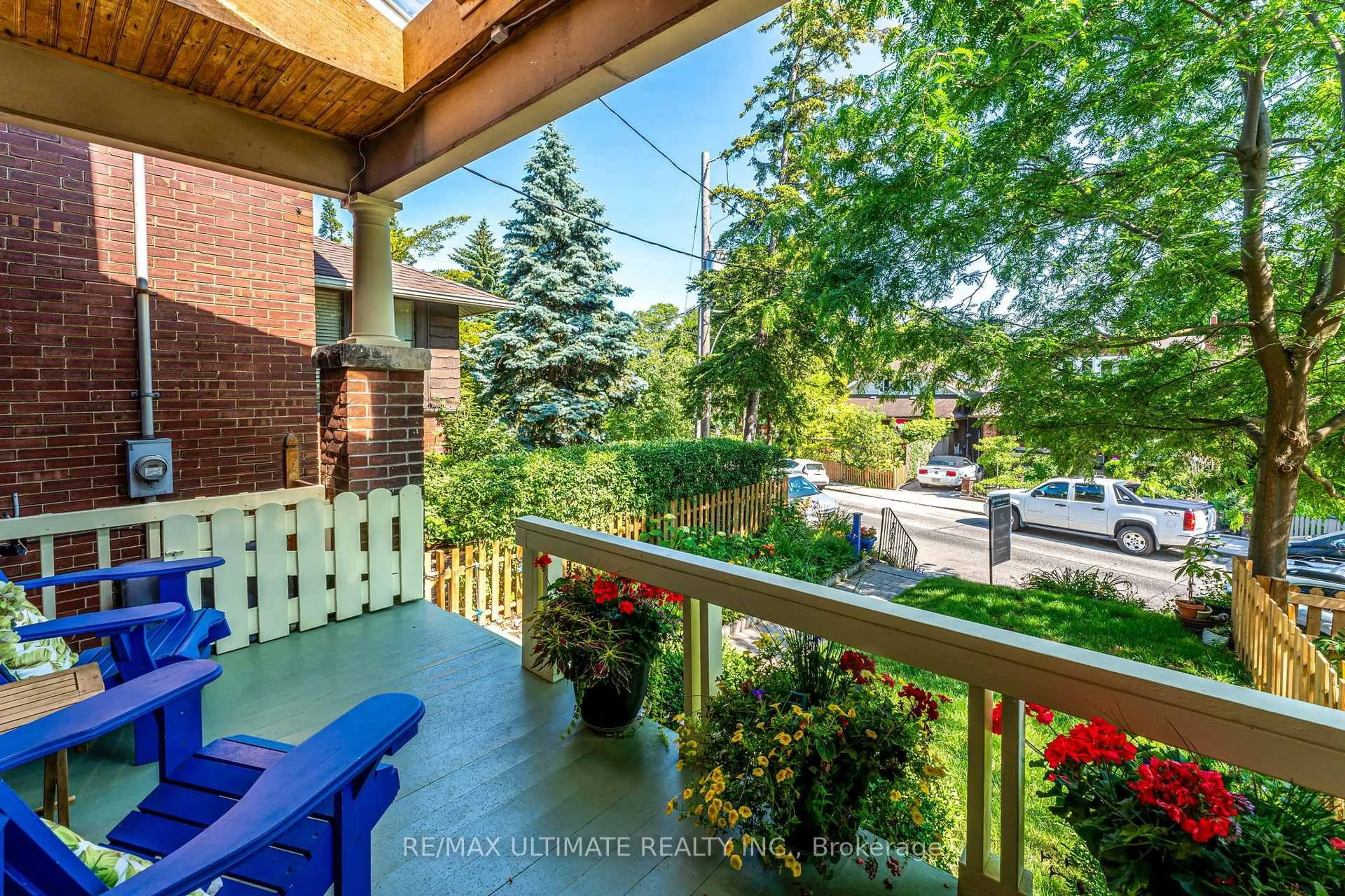 Patio, city buildings view from balcony for 17 Beach View Cres, Toronto Ontario M4E 2L6