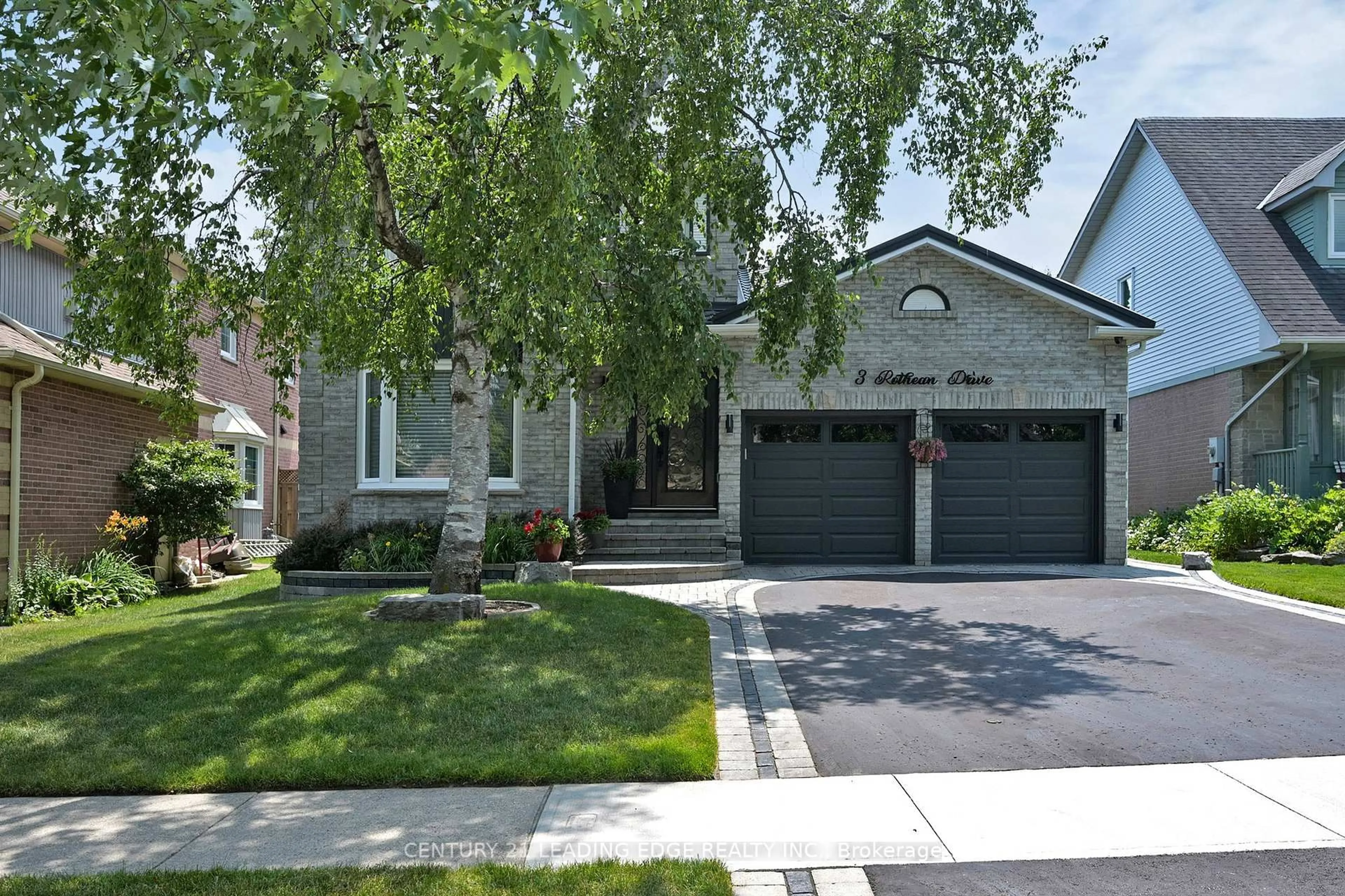 Home with brick exterior material, street for 3 Rothean Dr, Whitby Ontario L1P 1L5