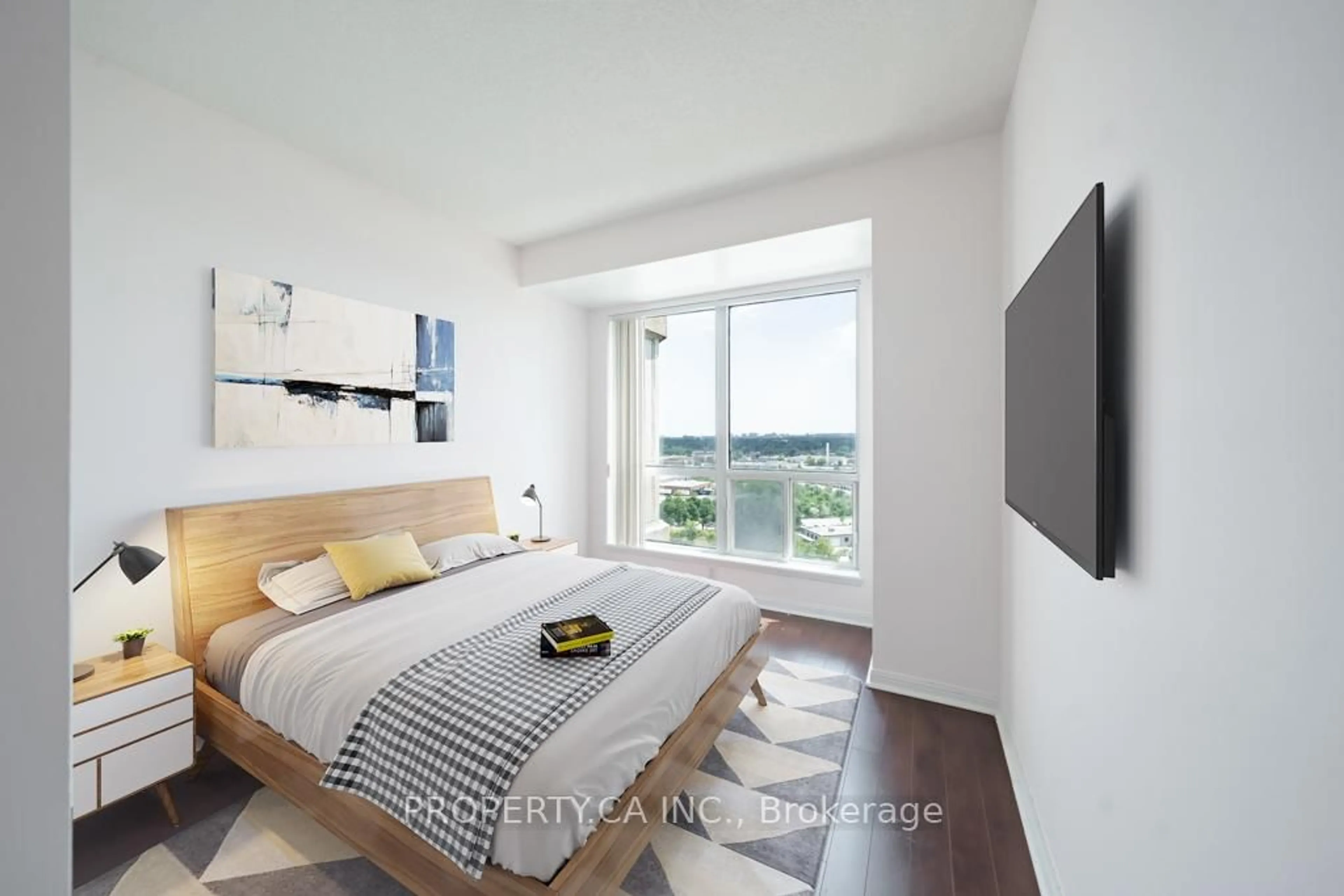 Bedroom with bed, unknown for 8 Lee Centre Dr #1707, Toronto Ontario M1H 3J1