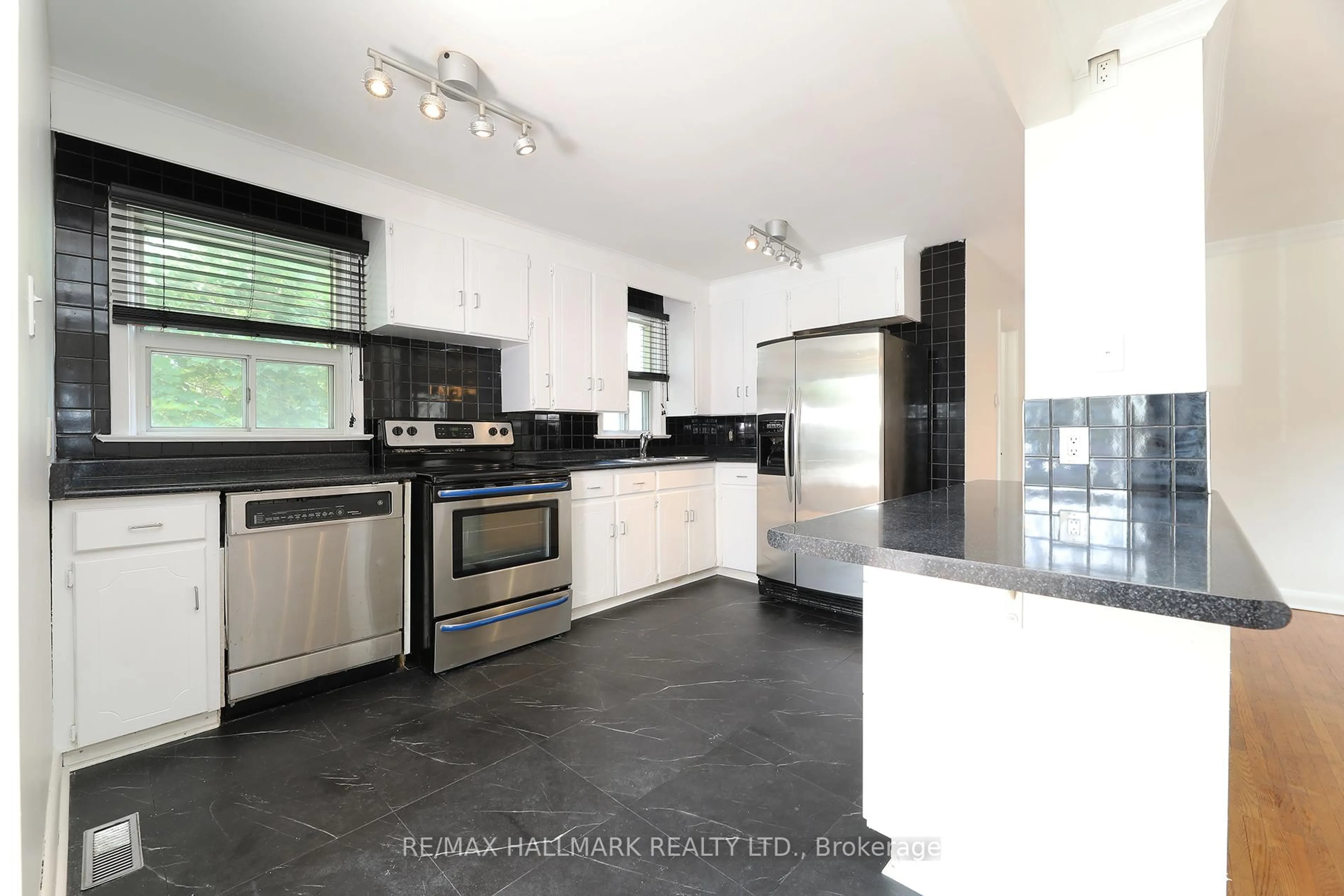 Contemporary kitchen, ceramic/tile floor for 147 Haslam St, Toronto Ontario M1N 3N9