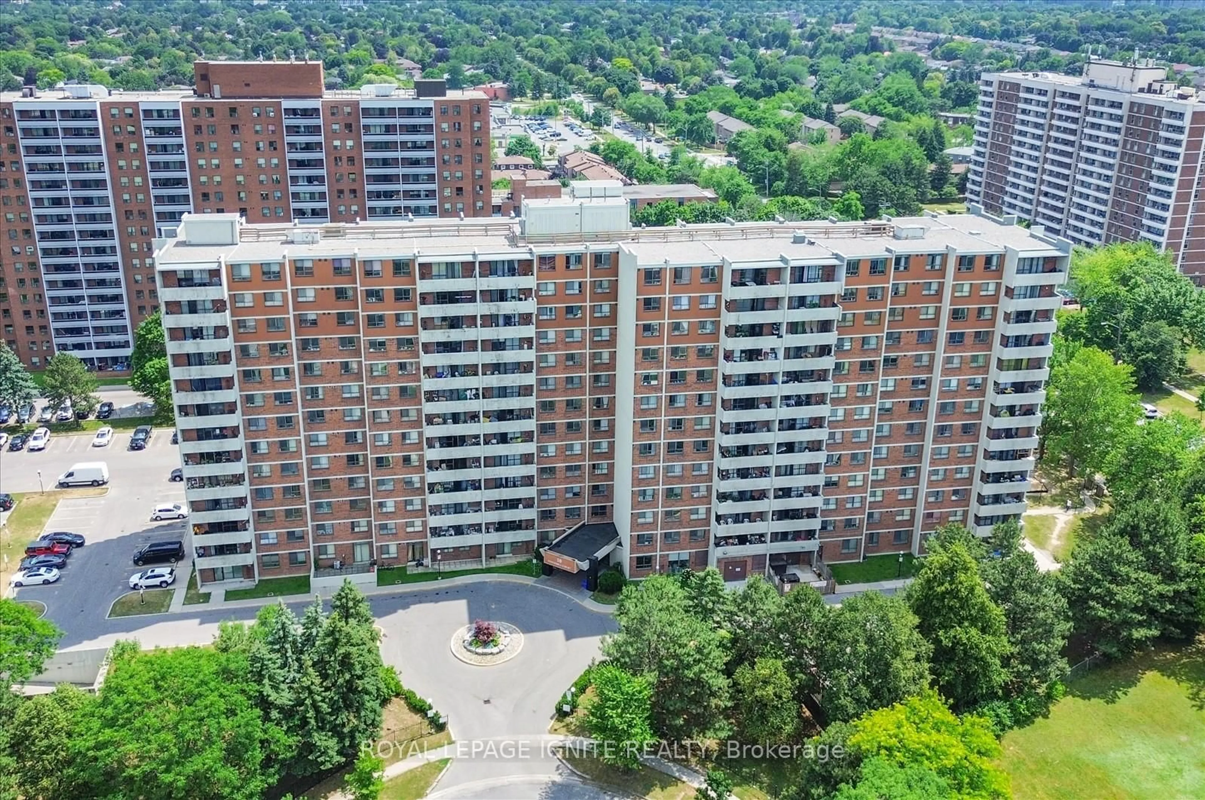 A pic from outside/outdoor area/front of a property/back of a property/a pic from drone, city buildings view from balcony for 10 Stonehill Crt #403, Toronto Ontario M1W 2X8