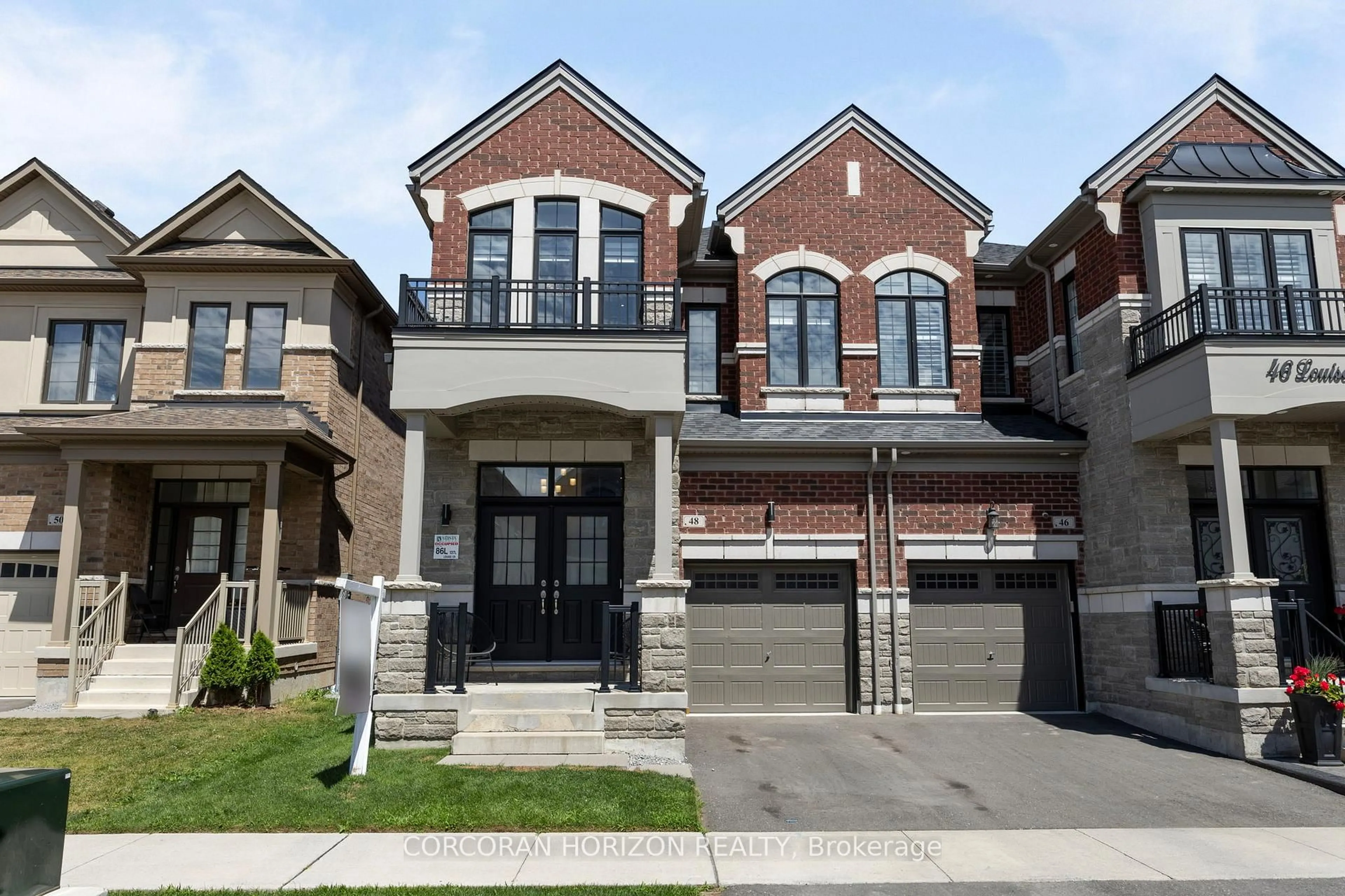 Home with brick exterior material, street for 48 Louise Cres, Whitby Ontario L1P 0J8