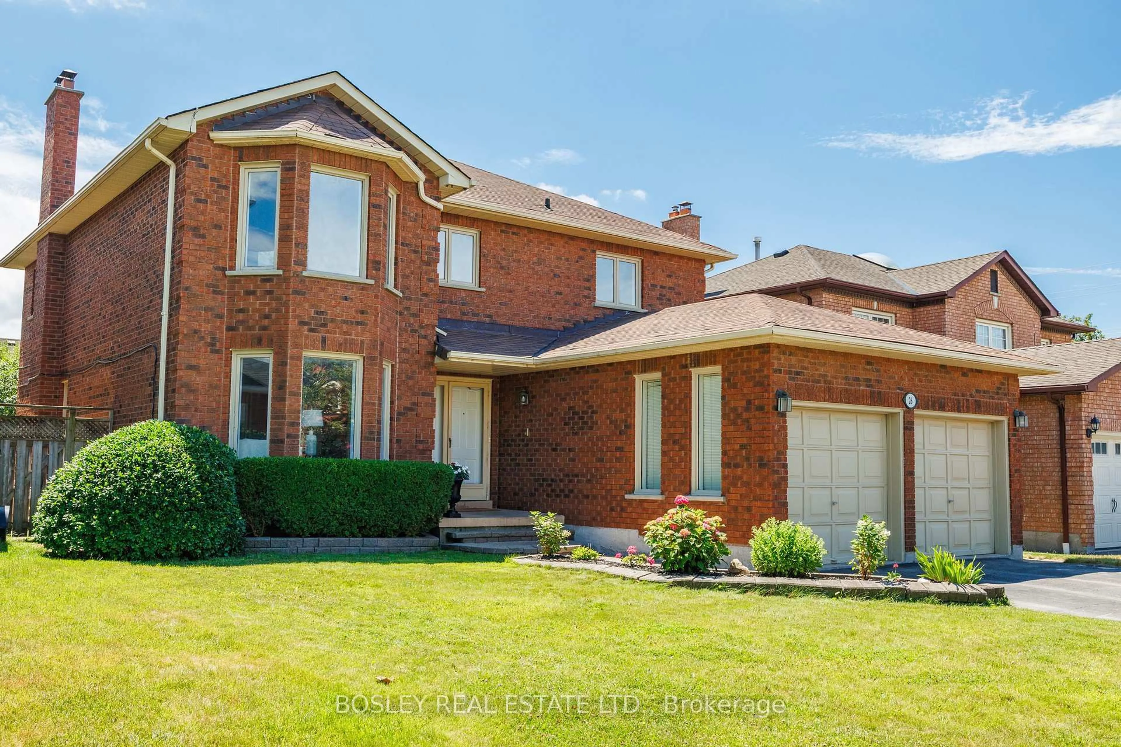 Home with brick exterior material, street for 26 Corner Stone Cres, Whitby Ontario L1R 1Z4