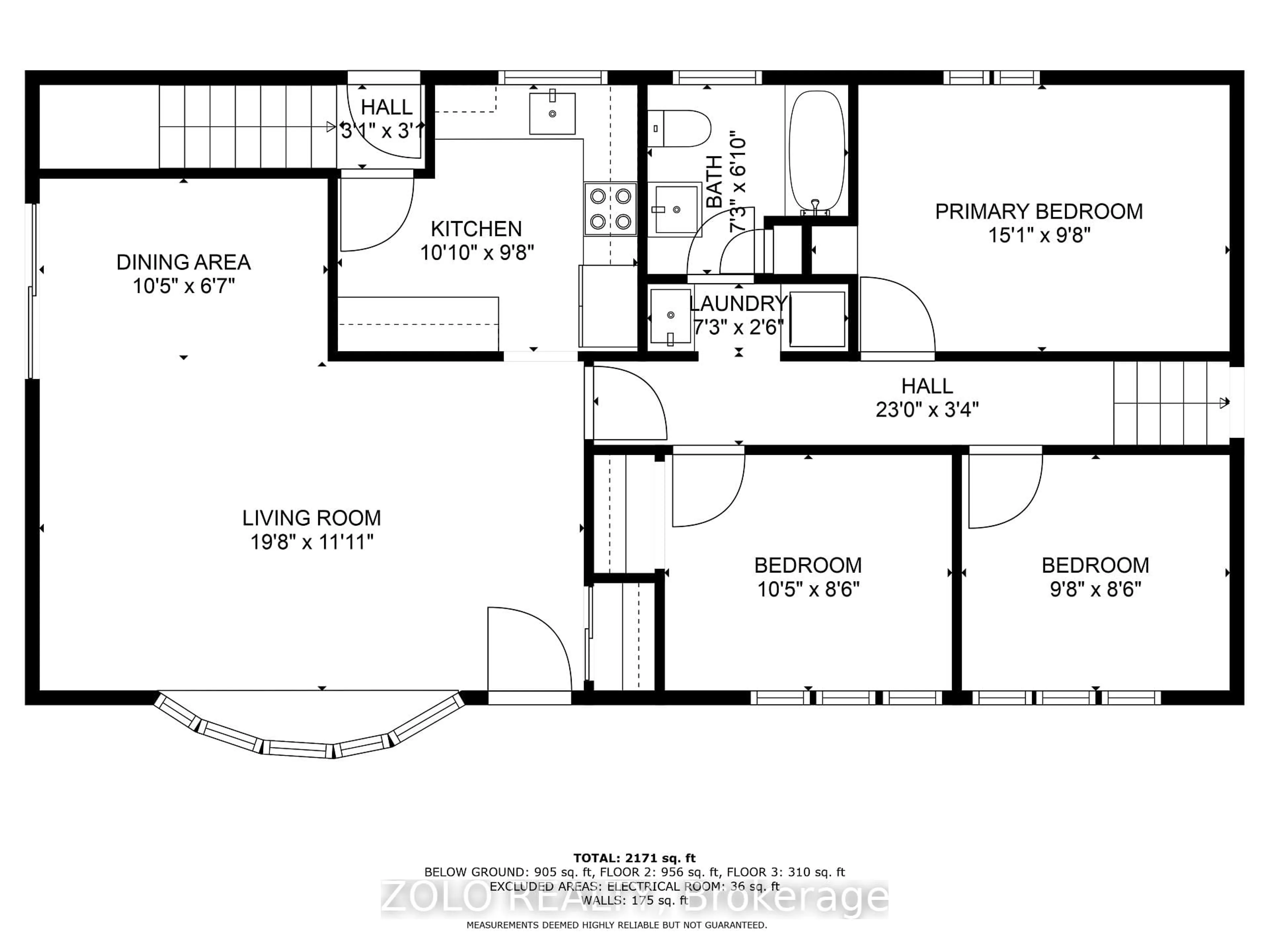 Floor plan for 24 Panmure Cres, Toronto Ontario M1K 4Y6