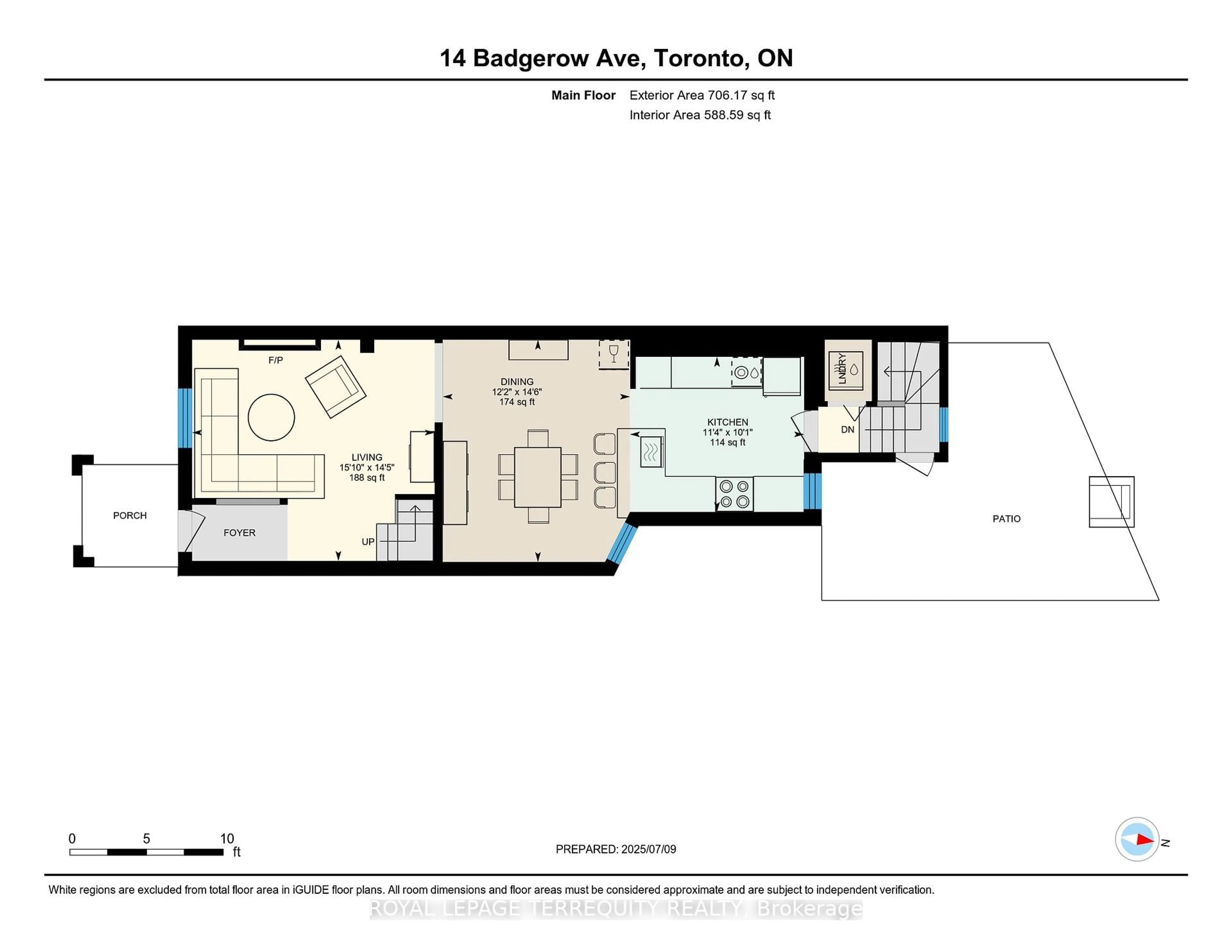 Floor plan for 14 Badgerow Ave, Toronto Ontario M4M 1V1