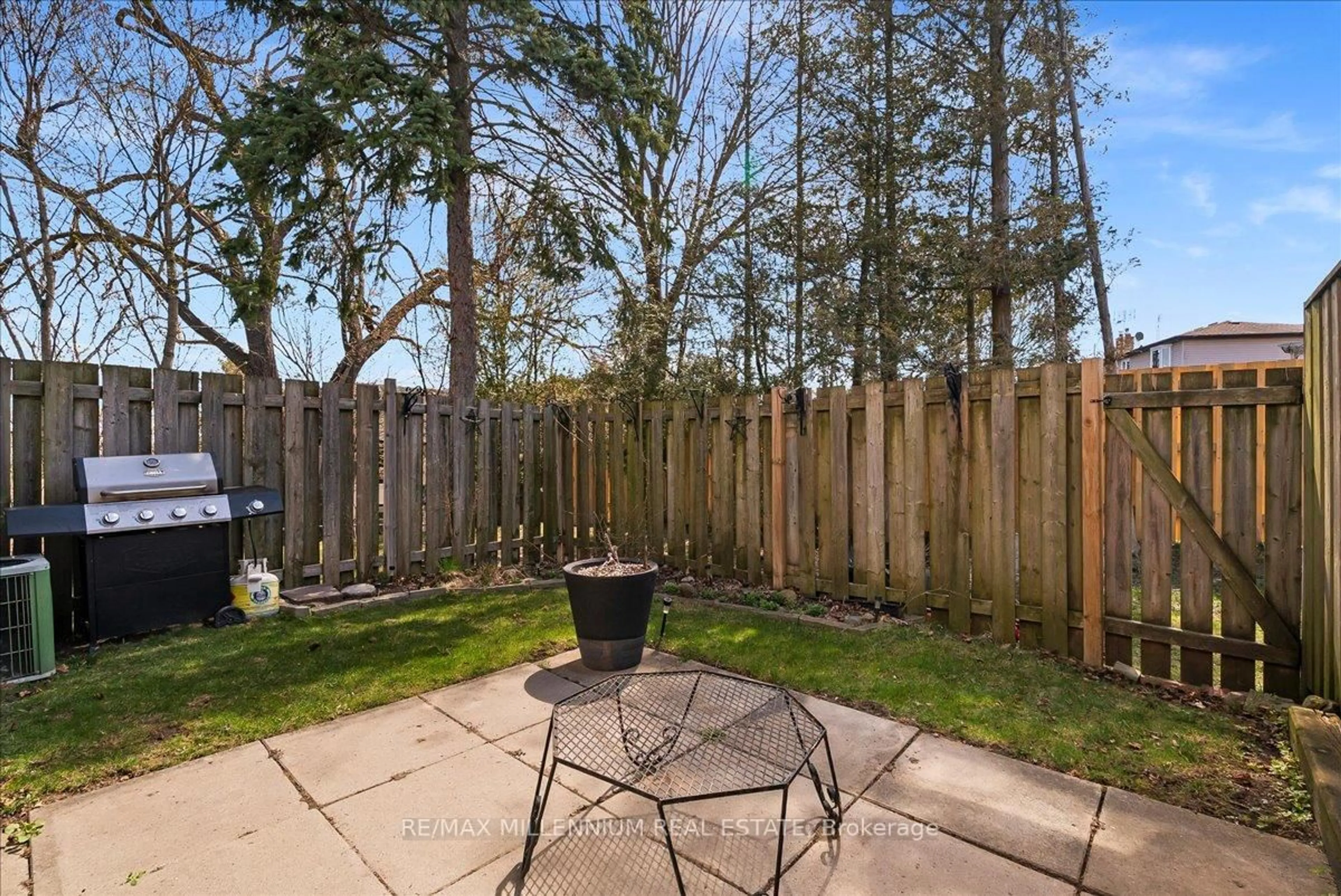 Patio, forest/trees view for 765 Oklahoma Dr #22, Pickering Ontario L1W 3C9