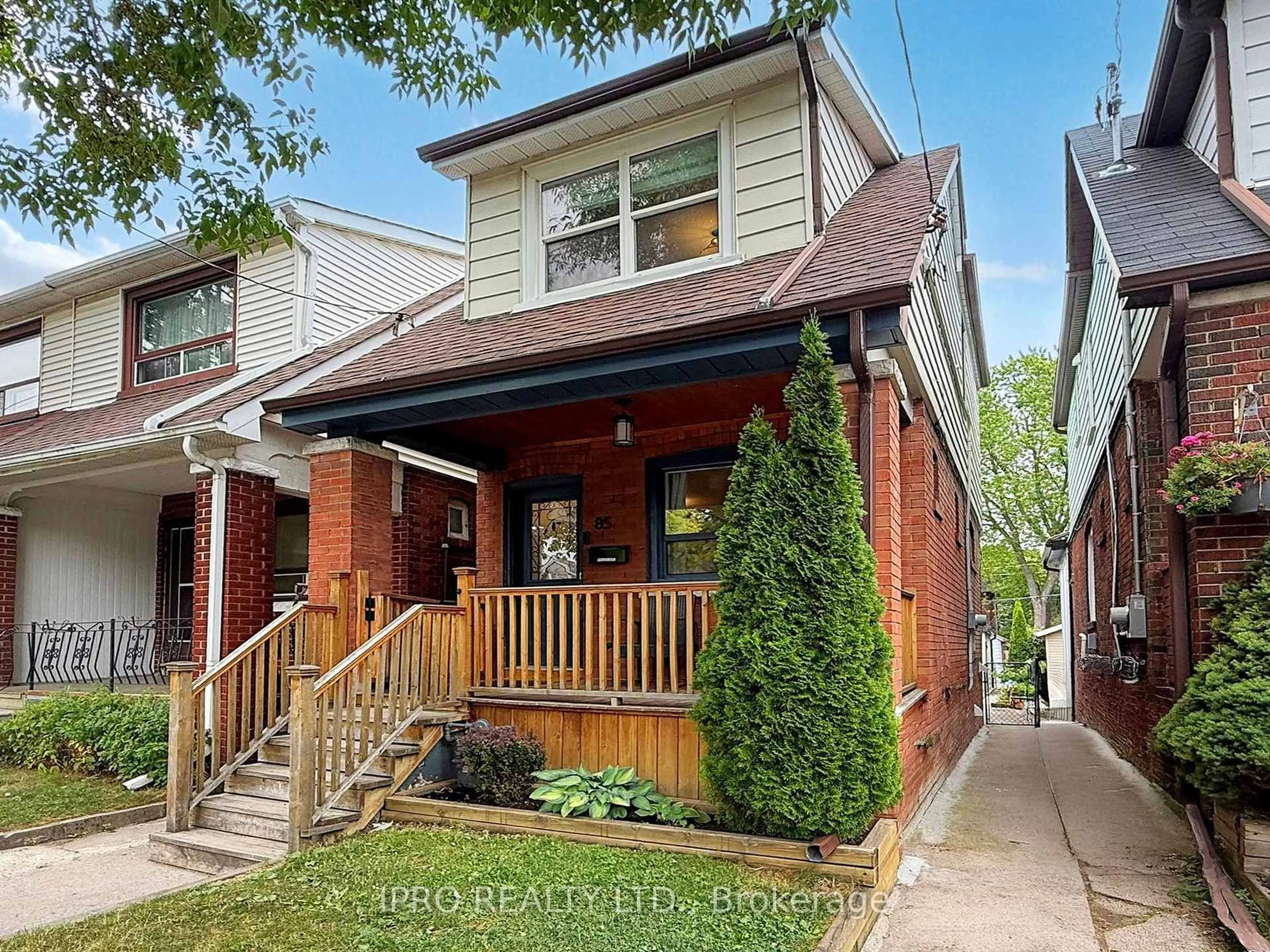 Home with brick exterior material, street for 85 Chisholm Ave, Toronto Ontario M4C 4V1