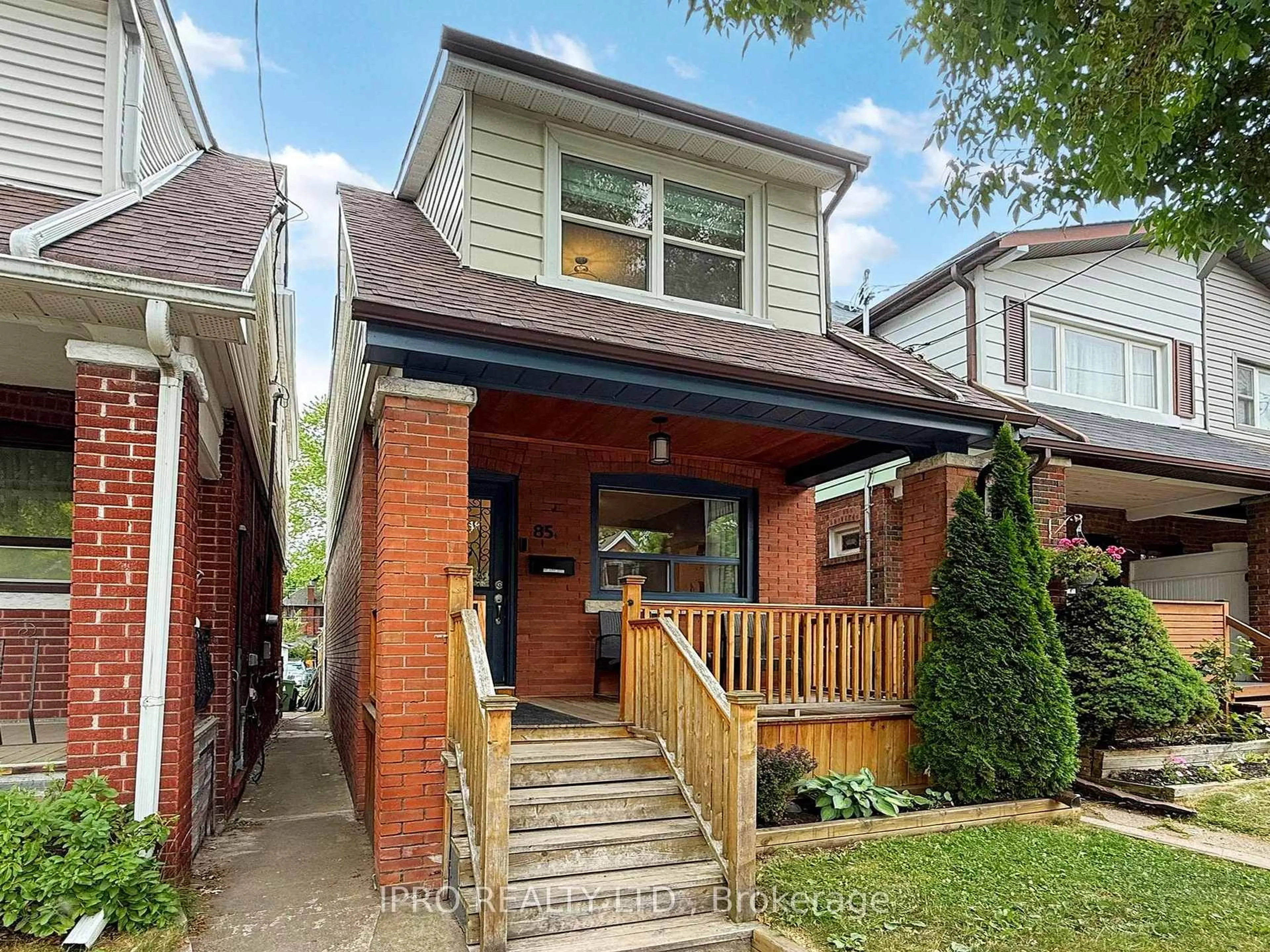 Home with brick exterior material, street for 85 Chisholm Ave, Toronto Ontario M4C 4V1