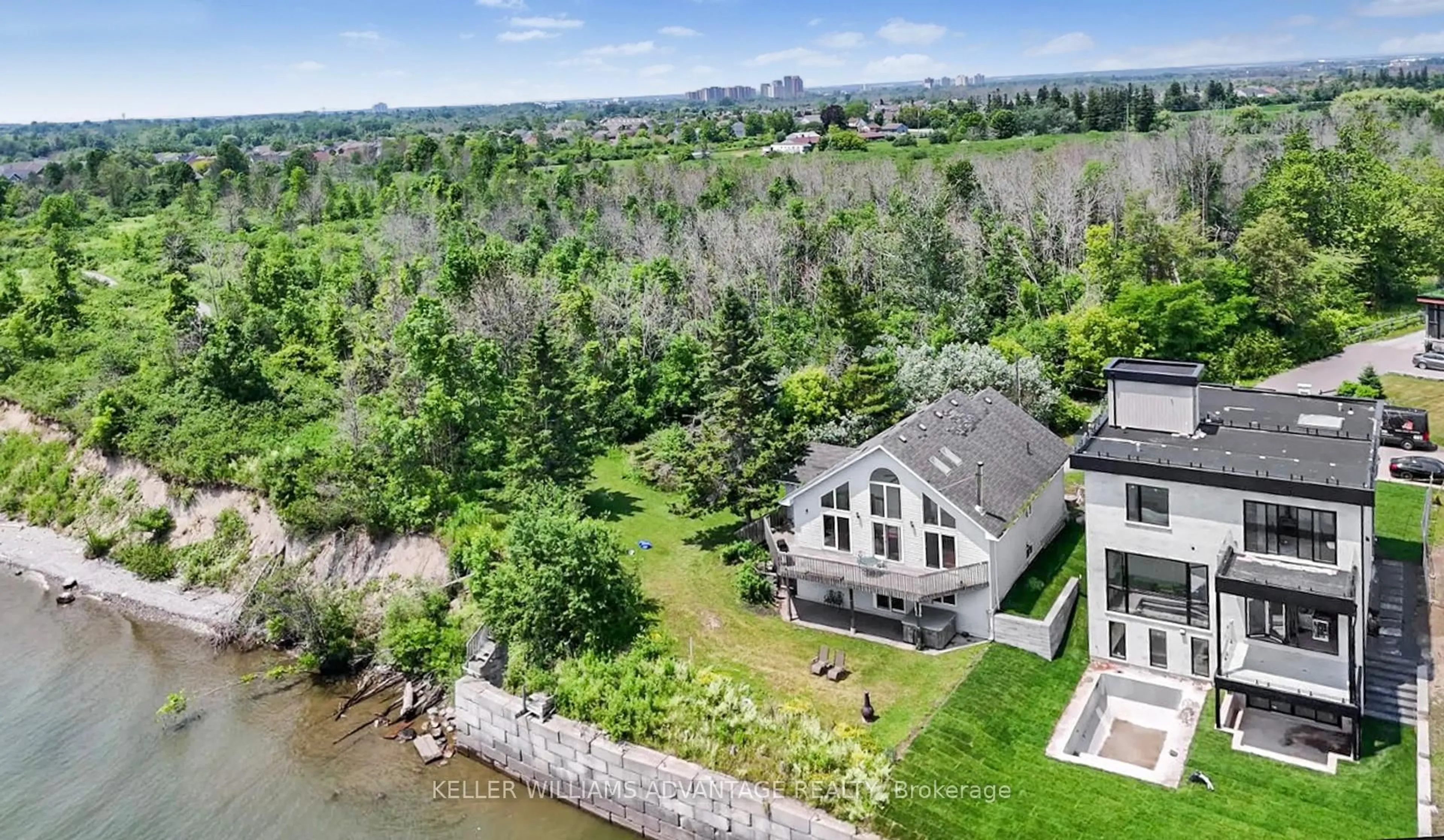A pic from outside/outdoor area/front of a property/back of a property/a pic from drone, water/lake/river/ocean view for 58 Ontoro Blvd, Ajax Ontario L1Z 1X6