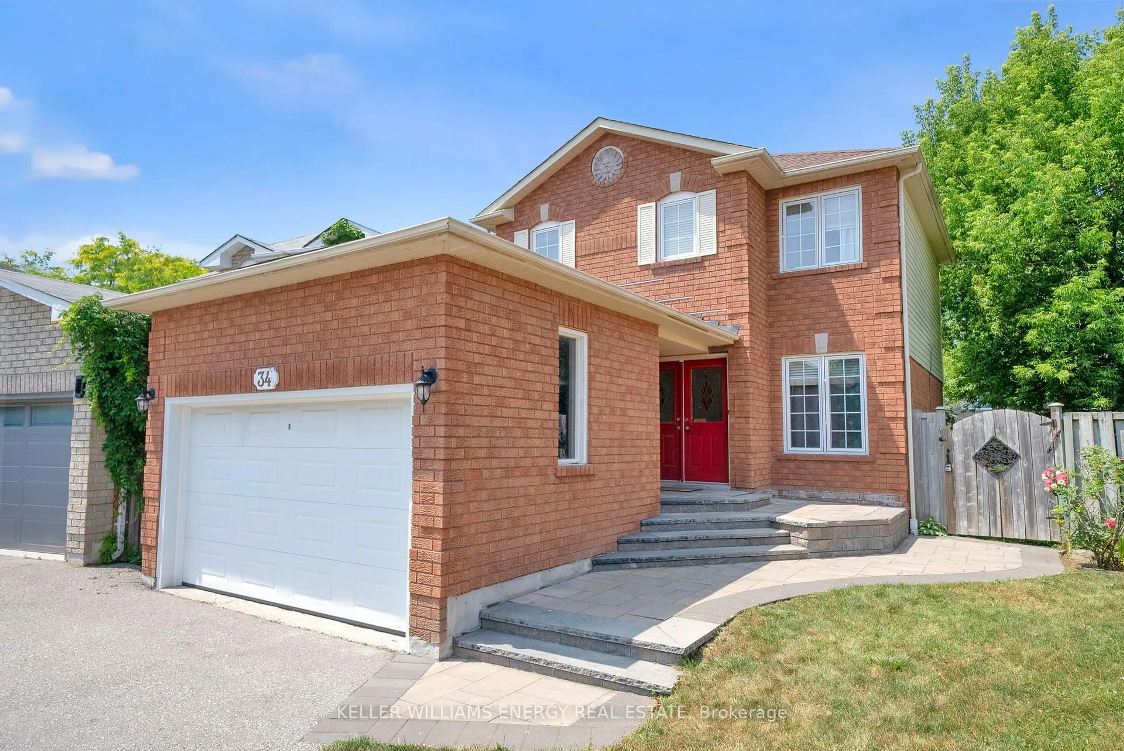 Home with brick exterior material, street for 34 Hogan Cres, Clarington Ontario L1C 4X9