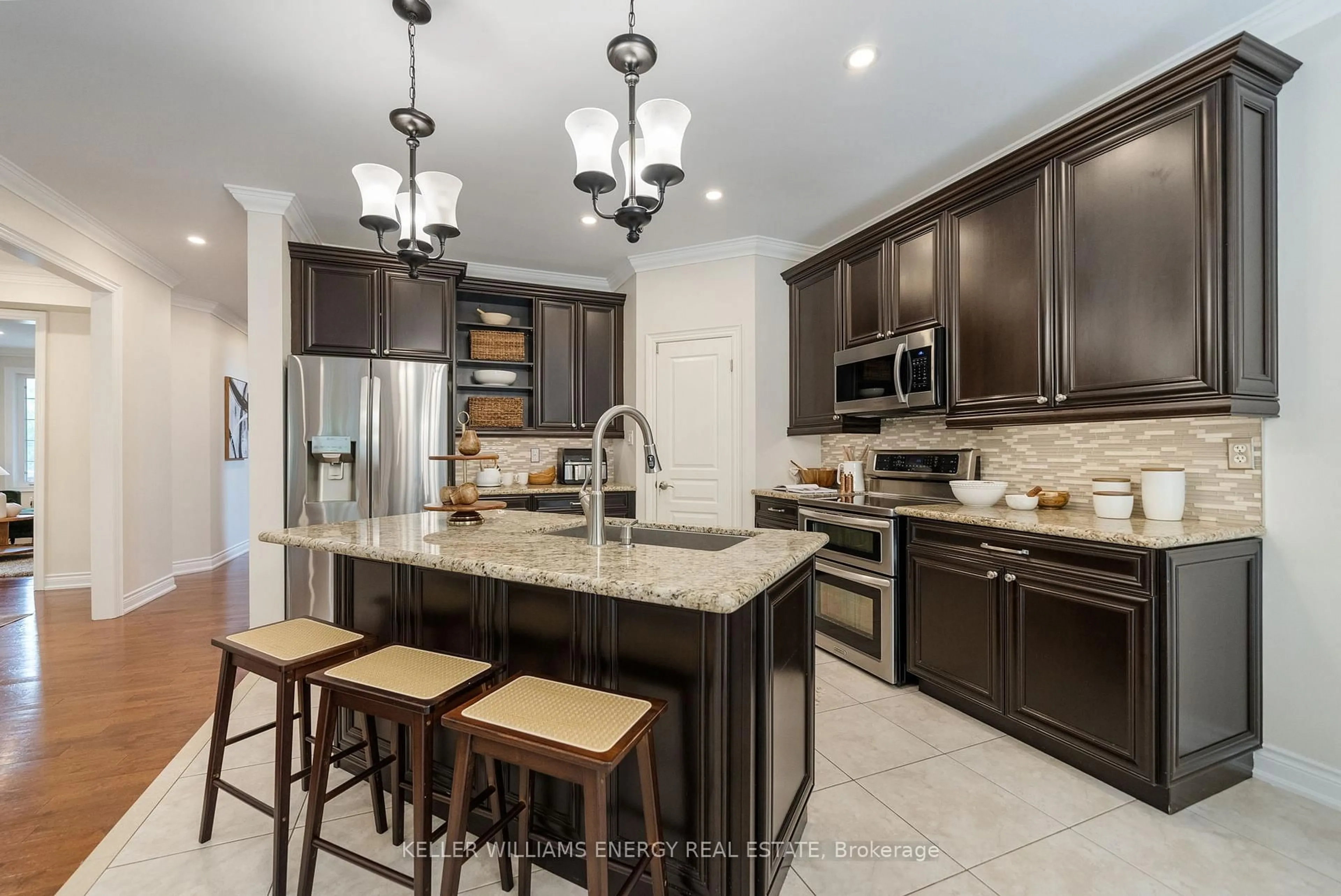 Open concept kitchen, ceramic/tile floor for 1561 Docking Crt, Oshawa Ontario L1K 0H3