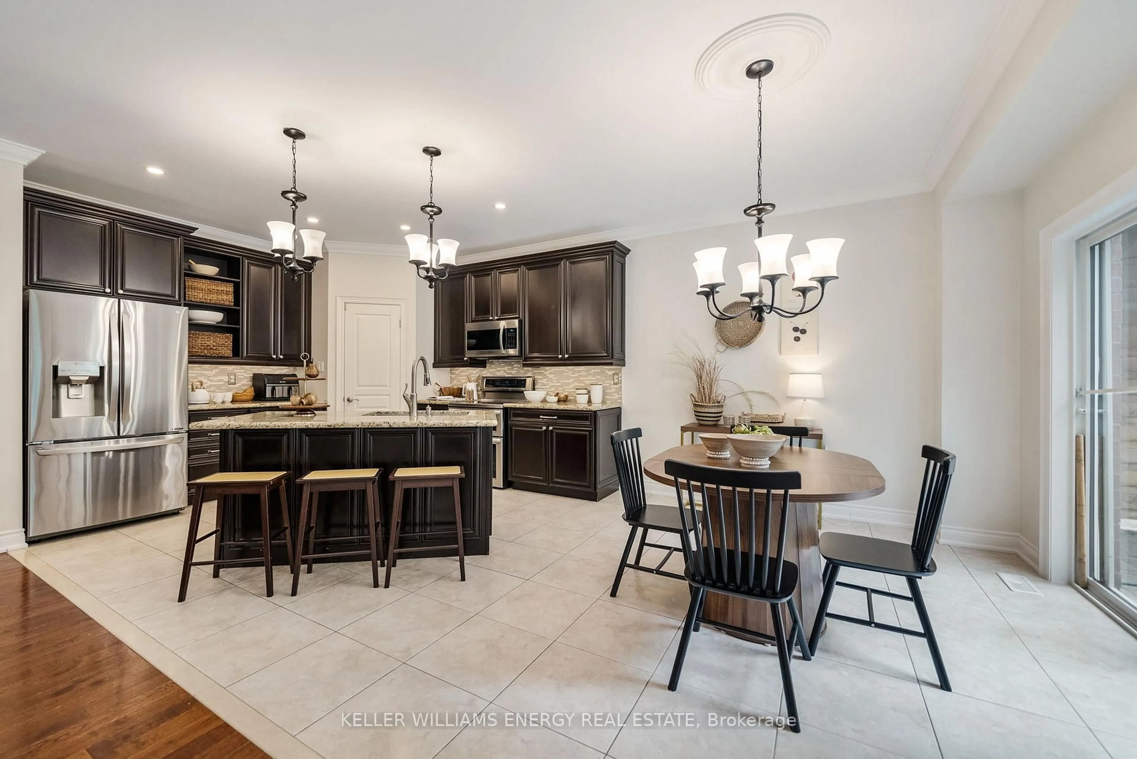 Open concept kitchen, ceramic/tile floor for 1561 Docking Crt, Oshawa Ontario L1K 0H3