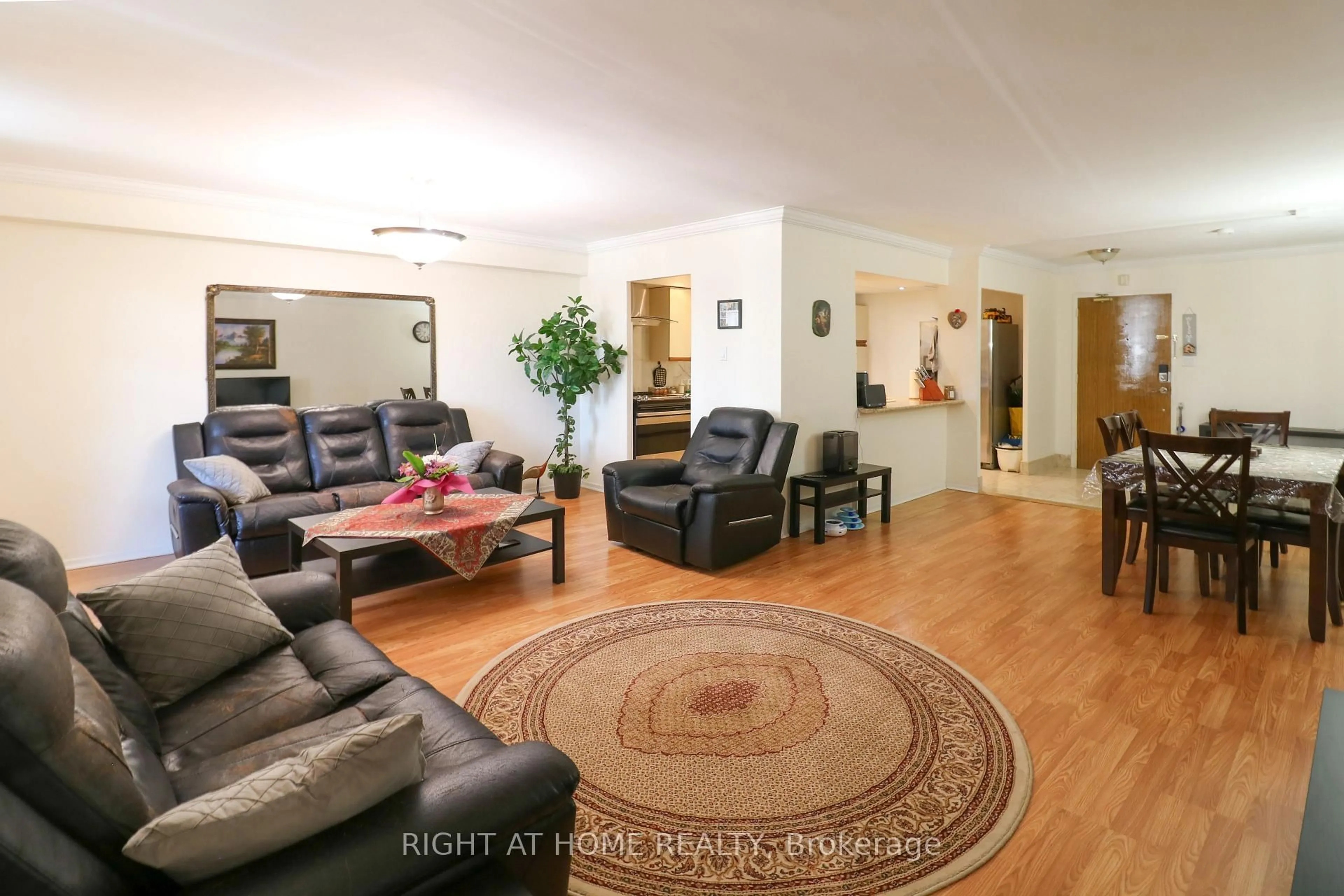 Living room with furniture, unknown for 3420 Eglinton Ave #407, Toronto Ontario M1J 2H9