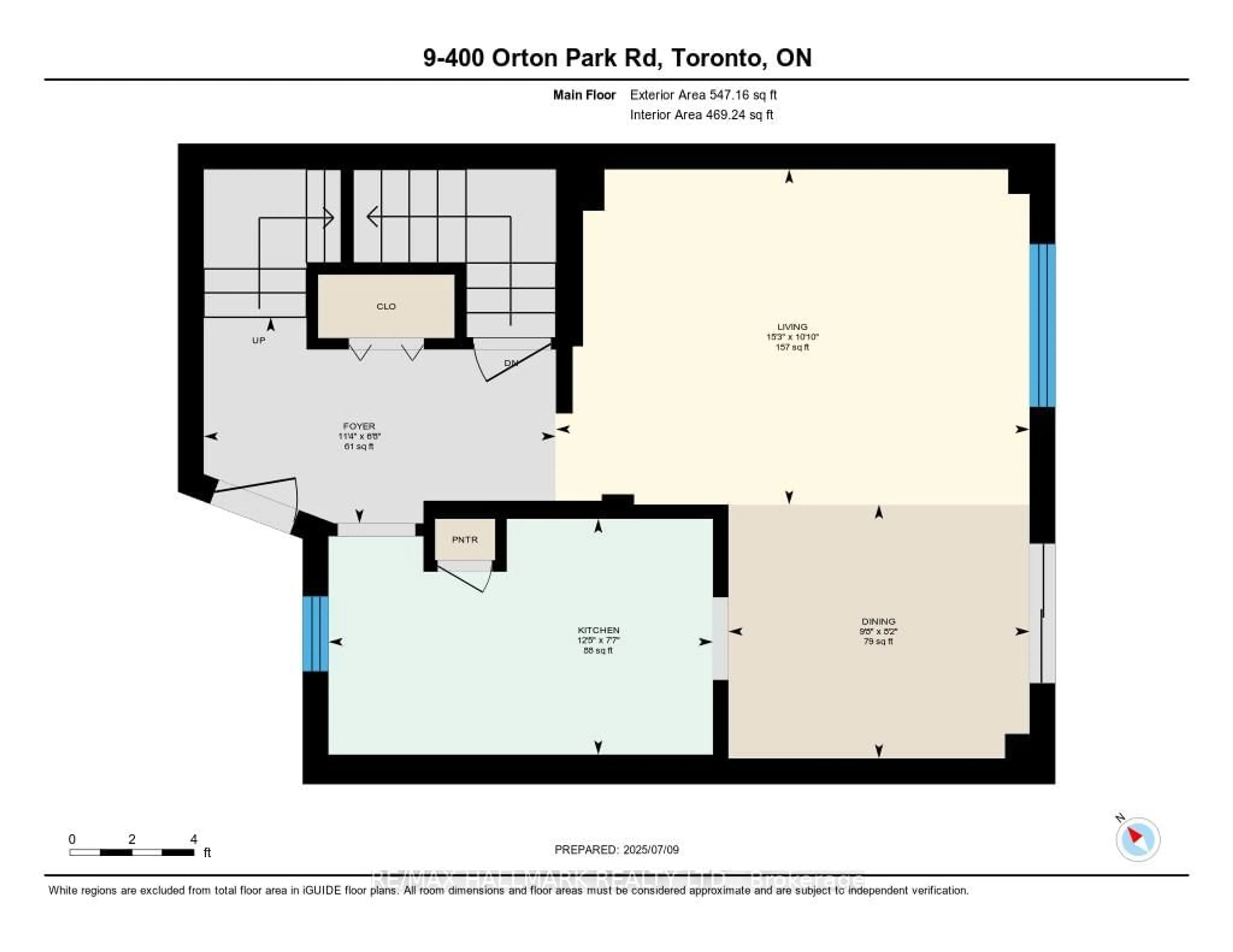 Floor plan for 400 Orton Pk Rd #9, Toronto Ontario M1G 3T7
