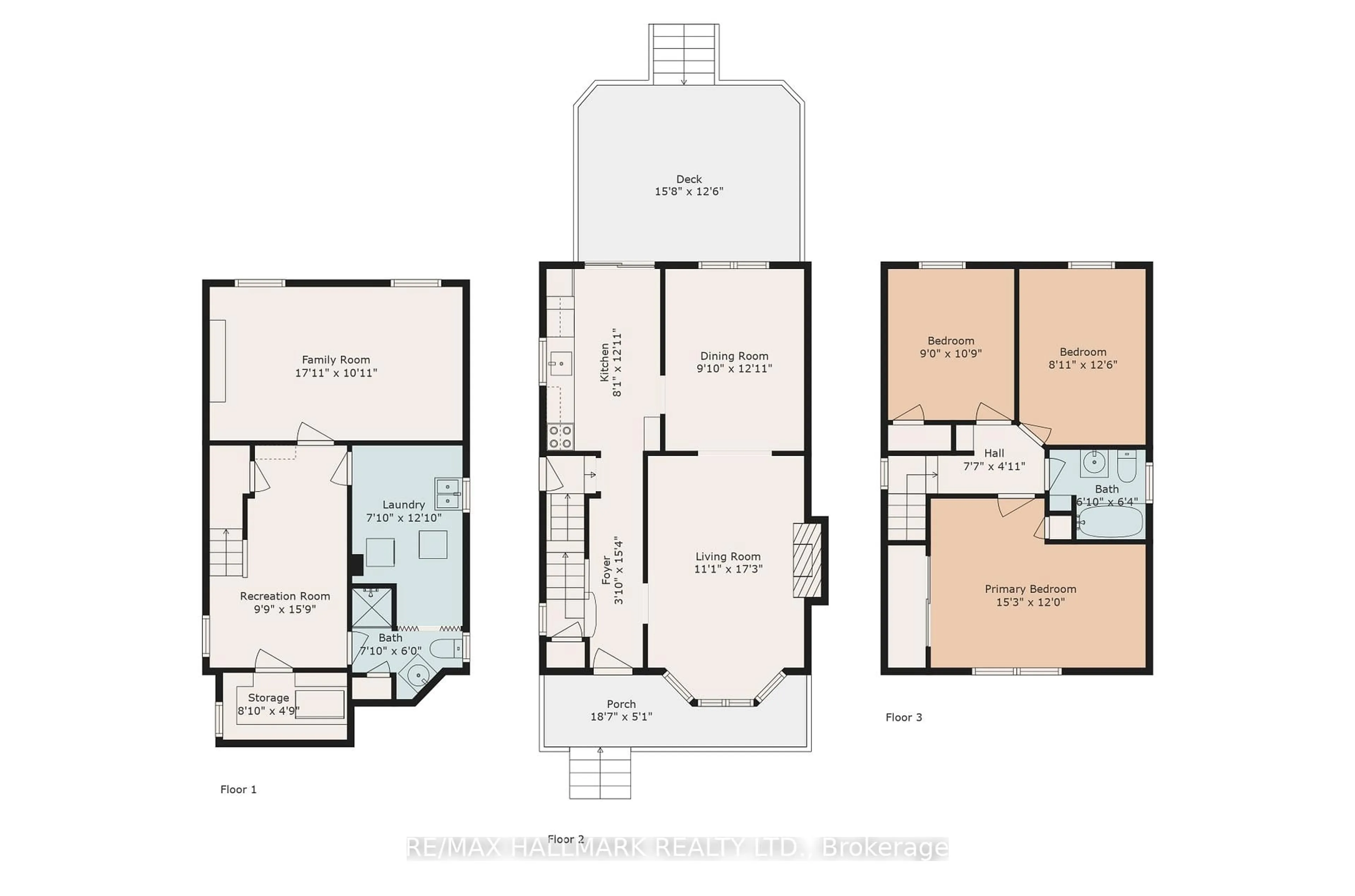 Floor plan for 236 Dewhurst Blvd, Toronto Ontario M4J 3K5