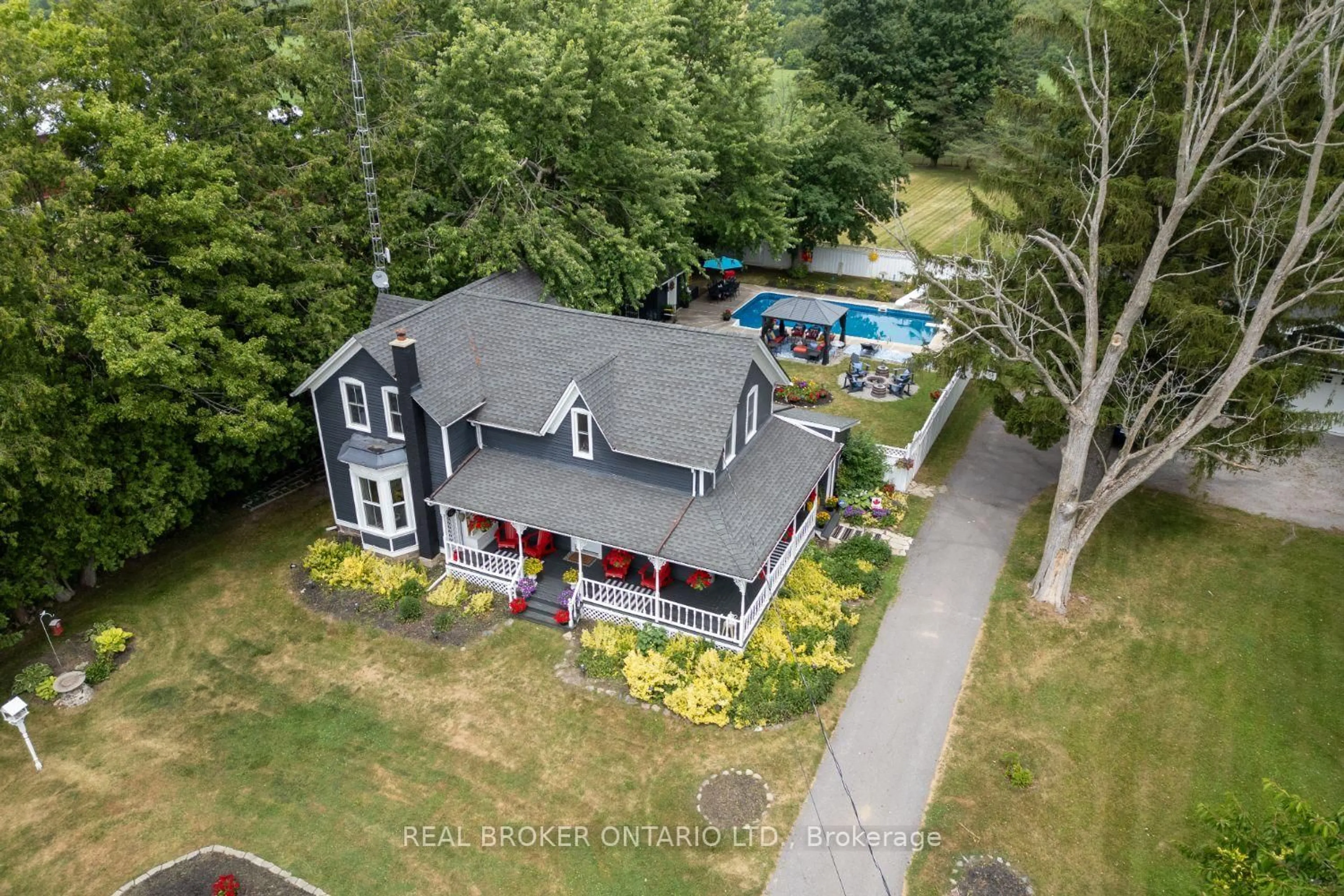 A pic from outside/outdoor area/front of a property/back of a property/a pic from drone, water/lake/river/ocean view for 4553 Solina Rd, Clarington Ontario L0B 1J0