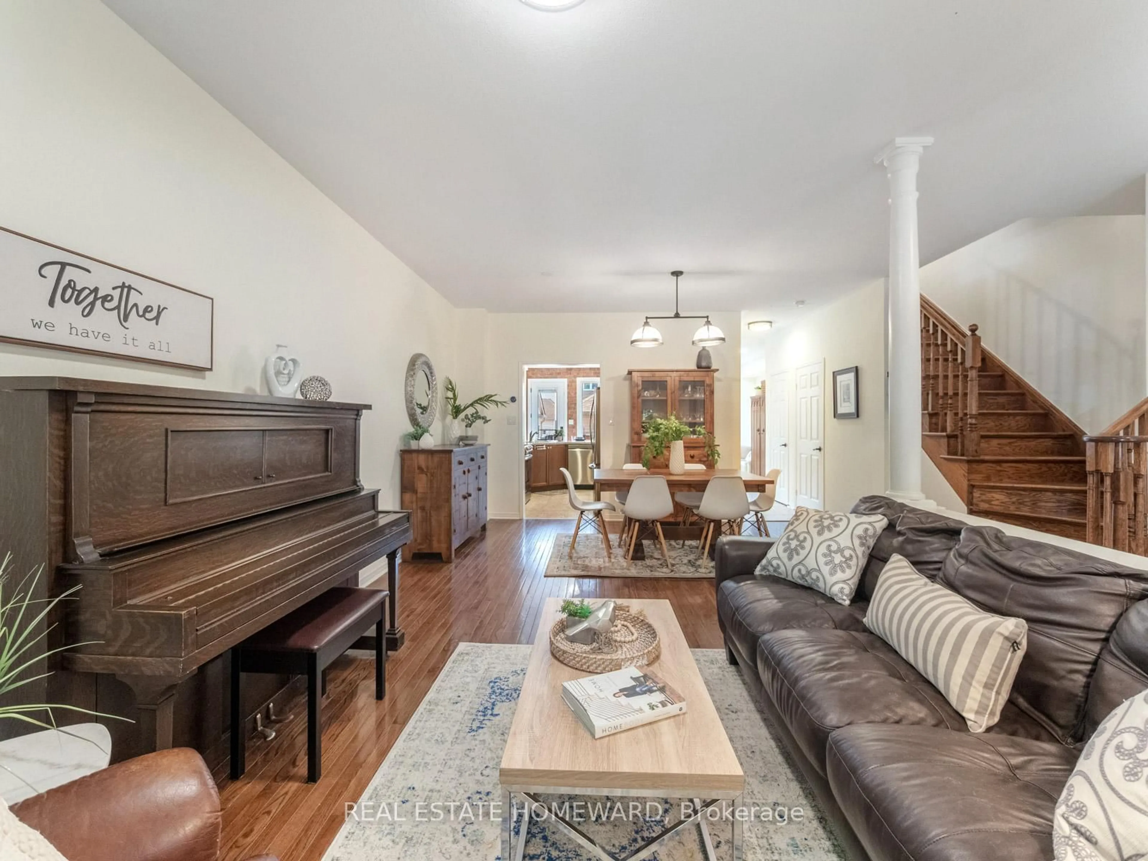 Living room with furniture, unknown for 54 Crossovers St, Toronto Ontario M4E 3X4