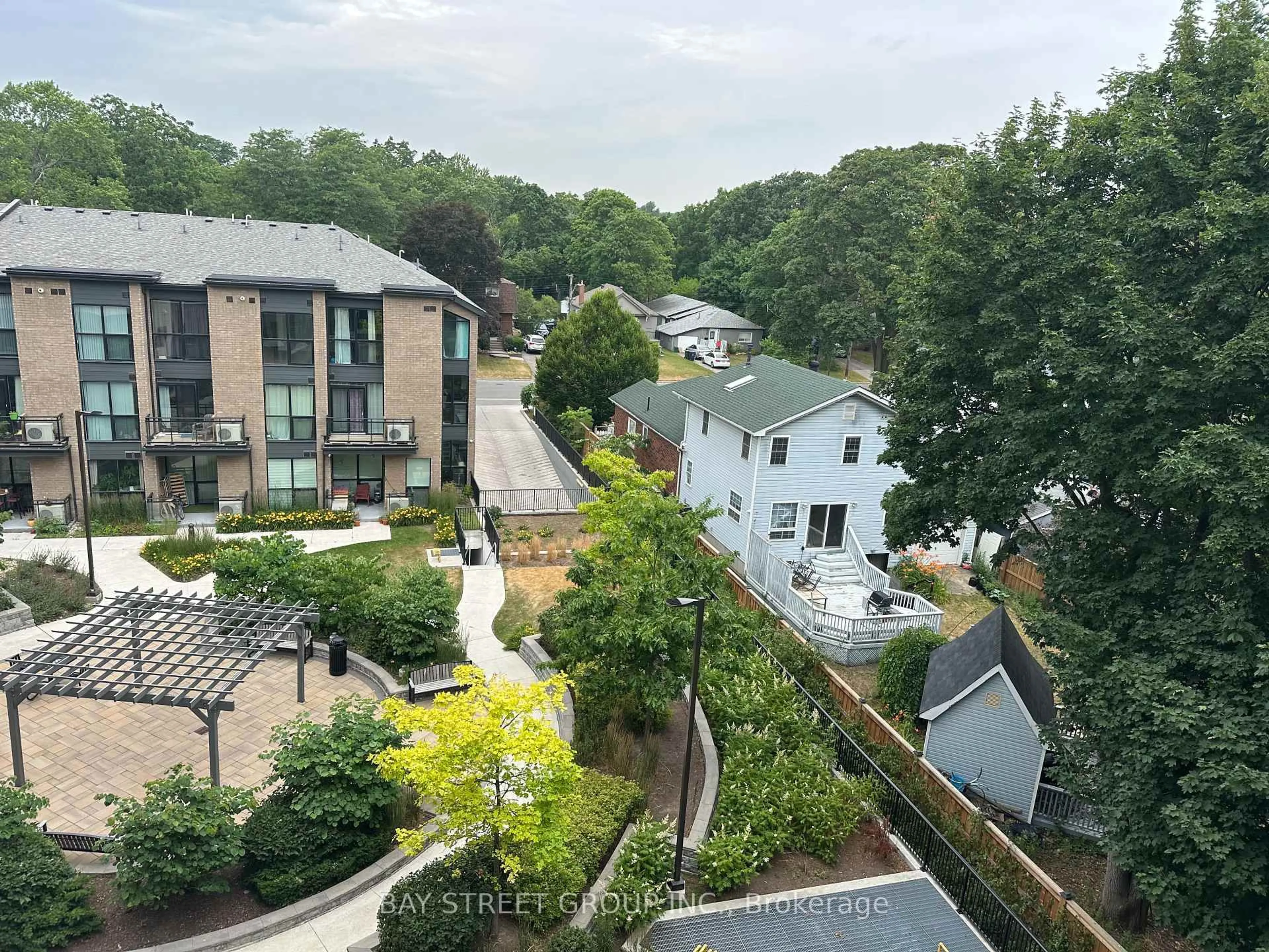 A pic from outside/outdoor area/front of a property/back of a property/a pic from drone, city buildings view from balcony for 1 Falaise Rd #511, Toronto Ontario M1E 0B9